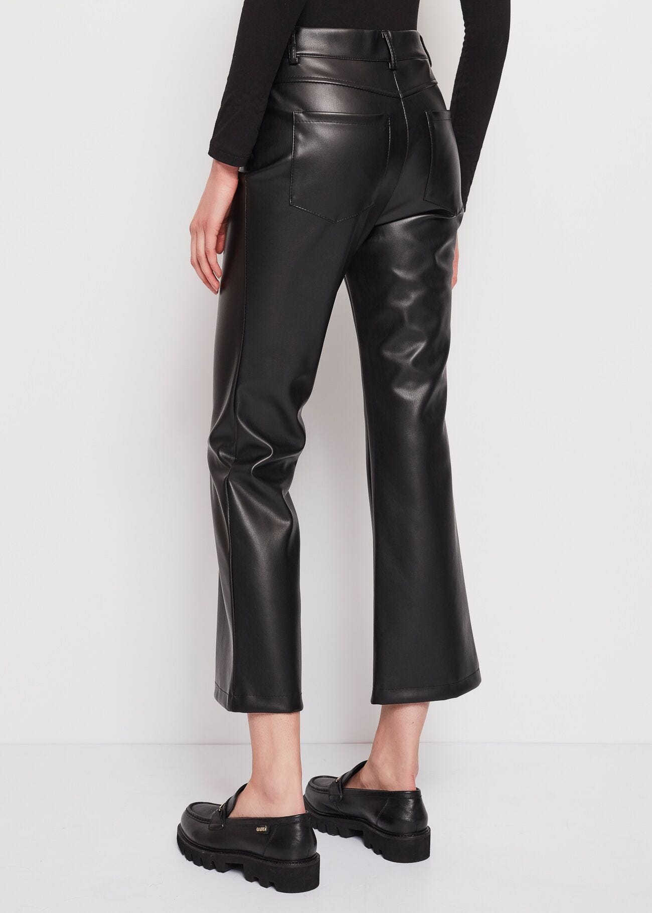 Faux leather trousers