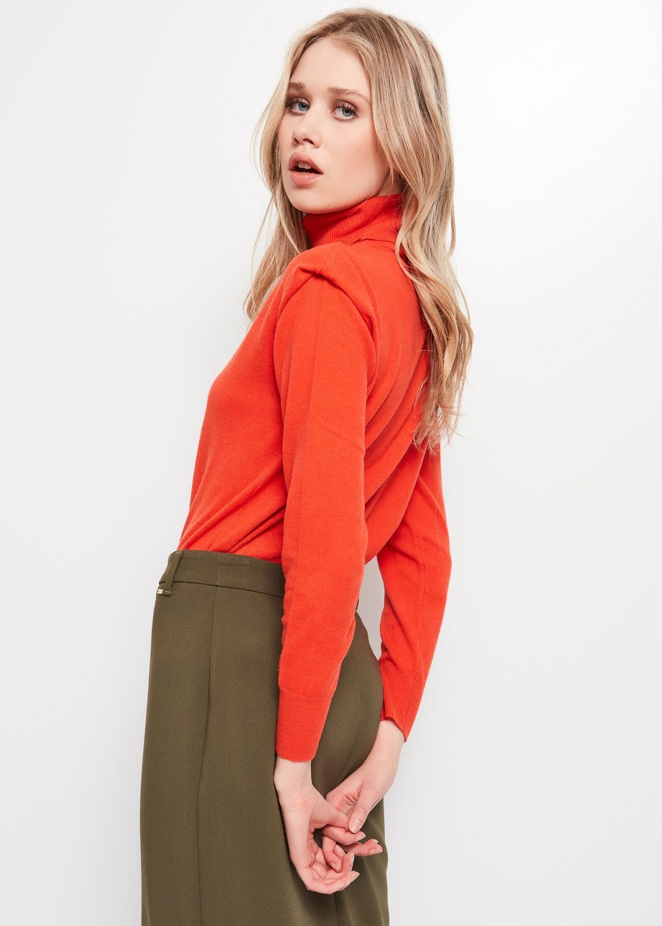 Wool and cashmere-blend polo neck jumper