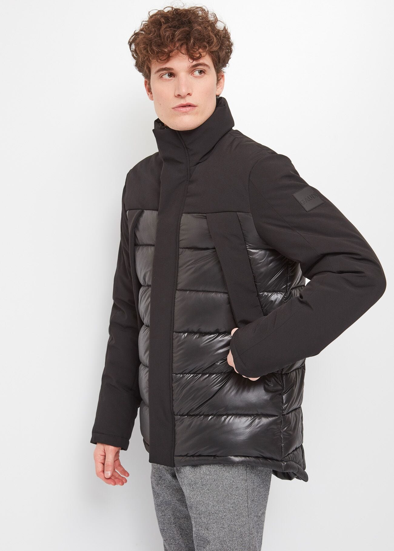 Down jacket with high neck