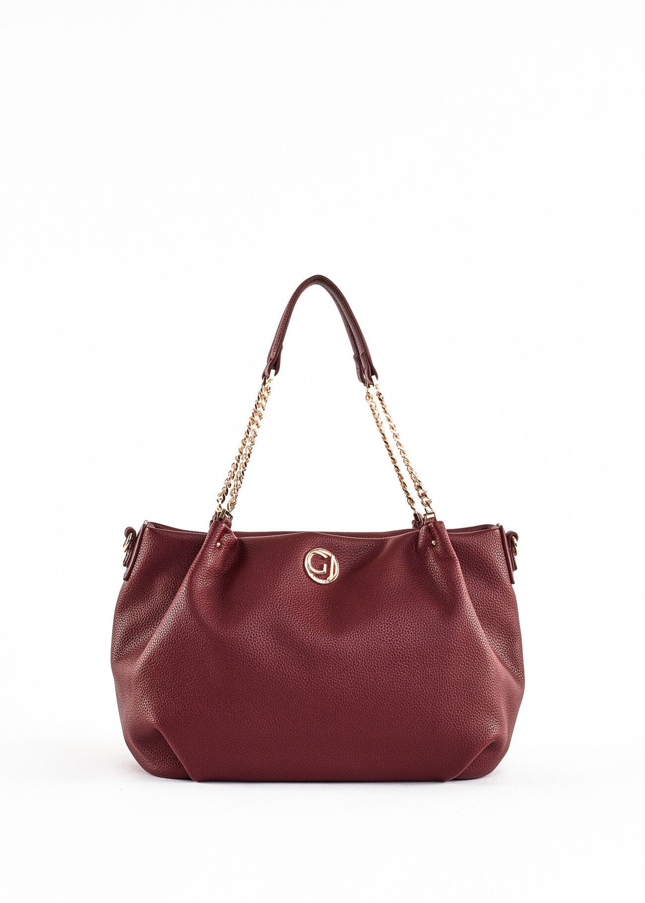 Faux leather shoulder bag