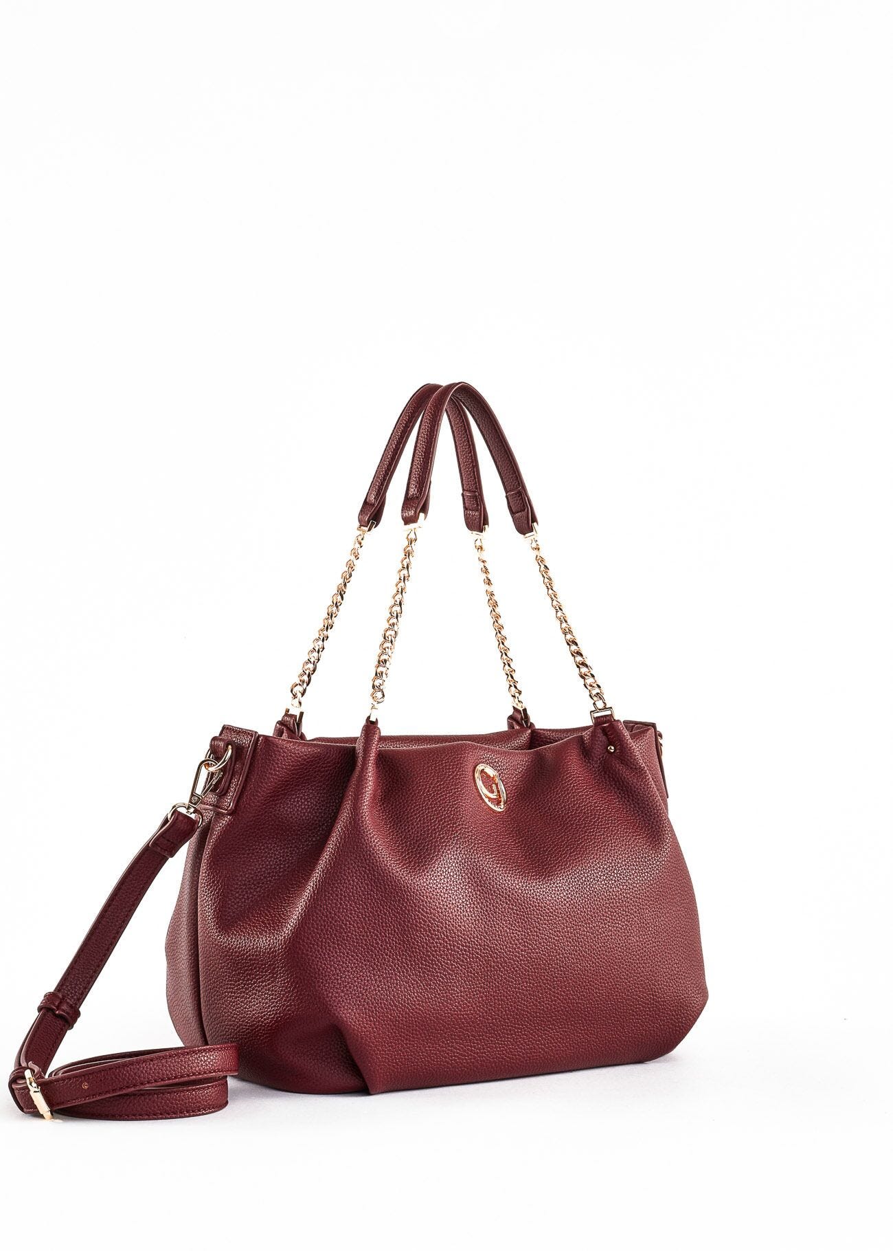 Faux leather shoulder bag