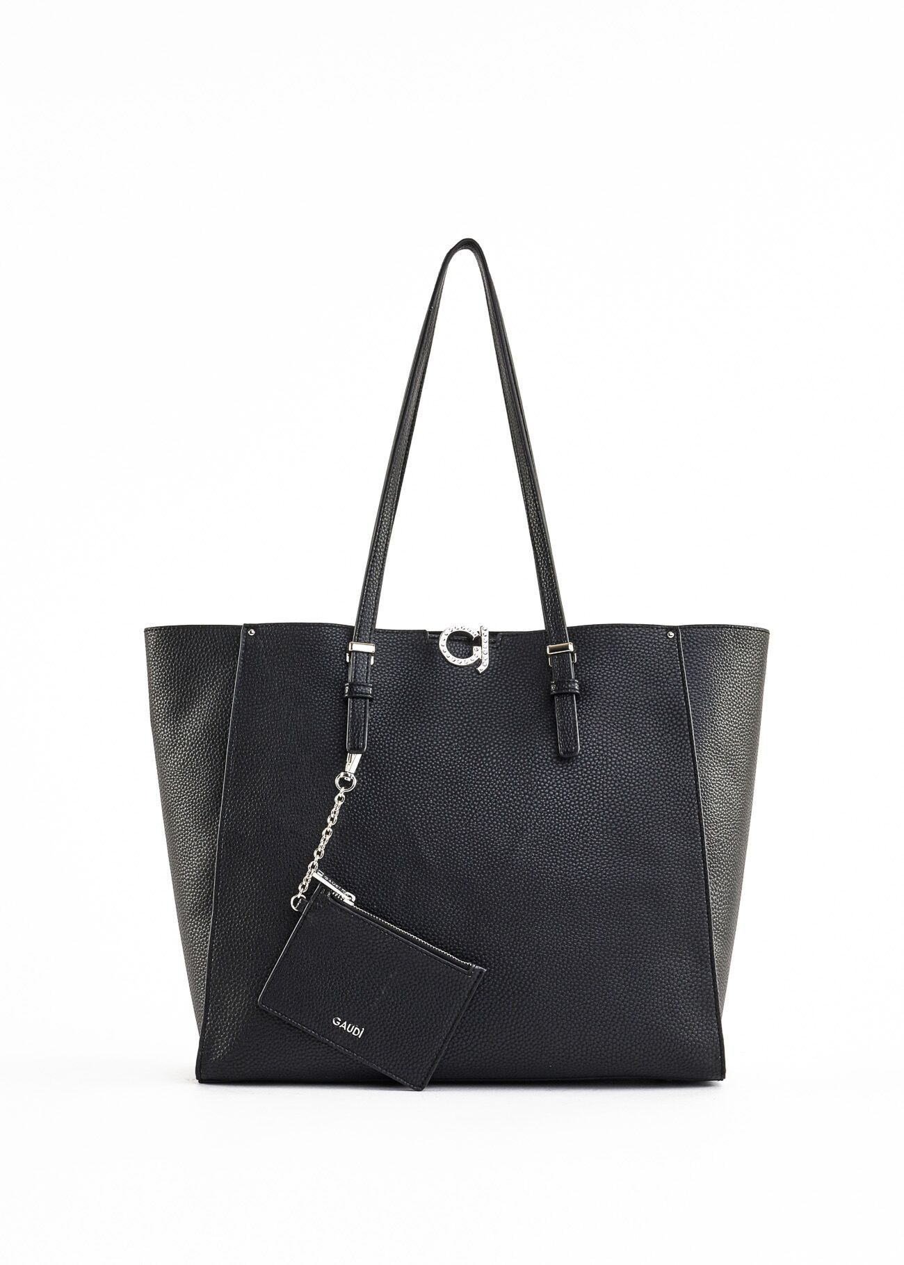 Faux leather shopper bag