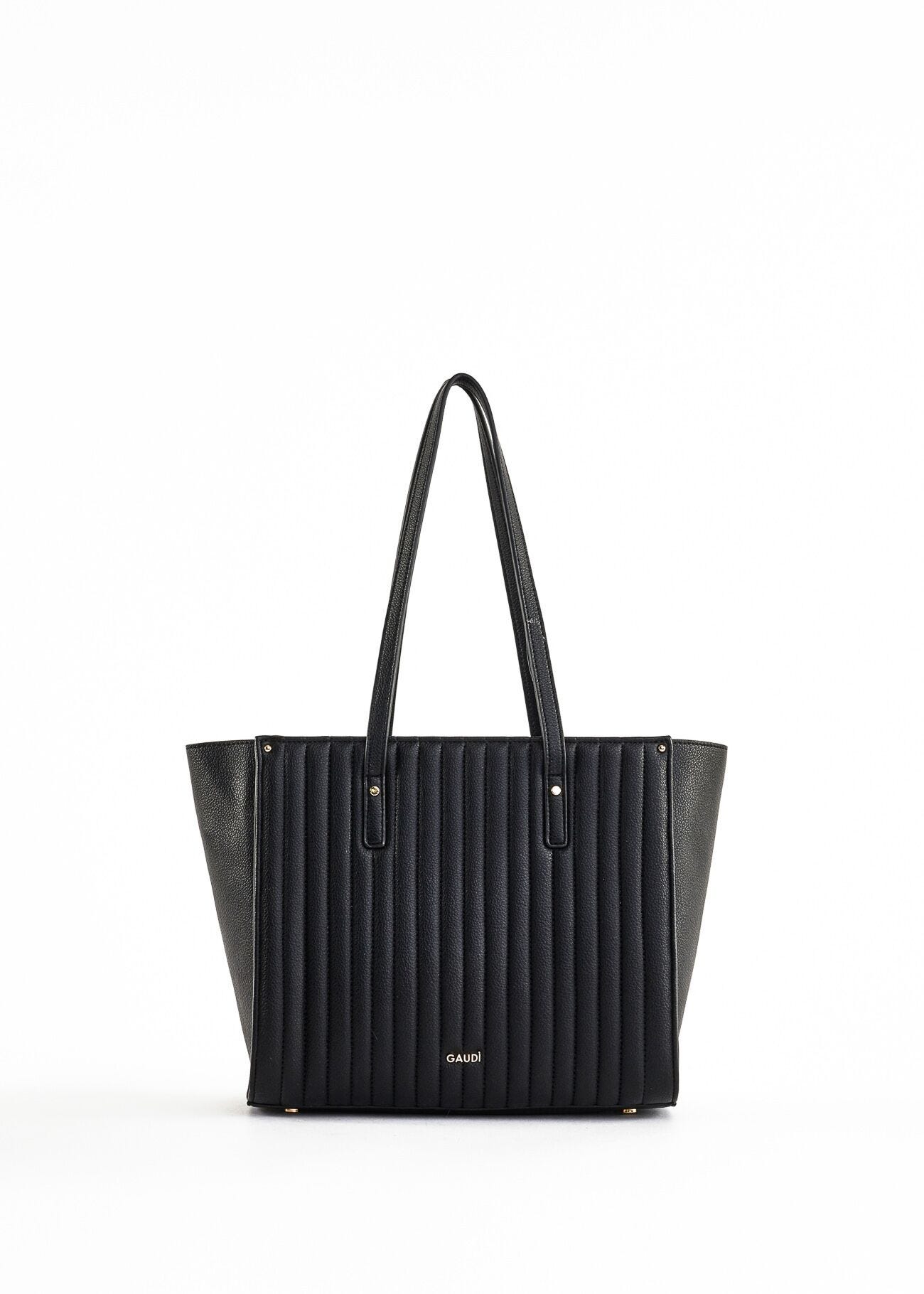 Pleated effect shopper bag