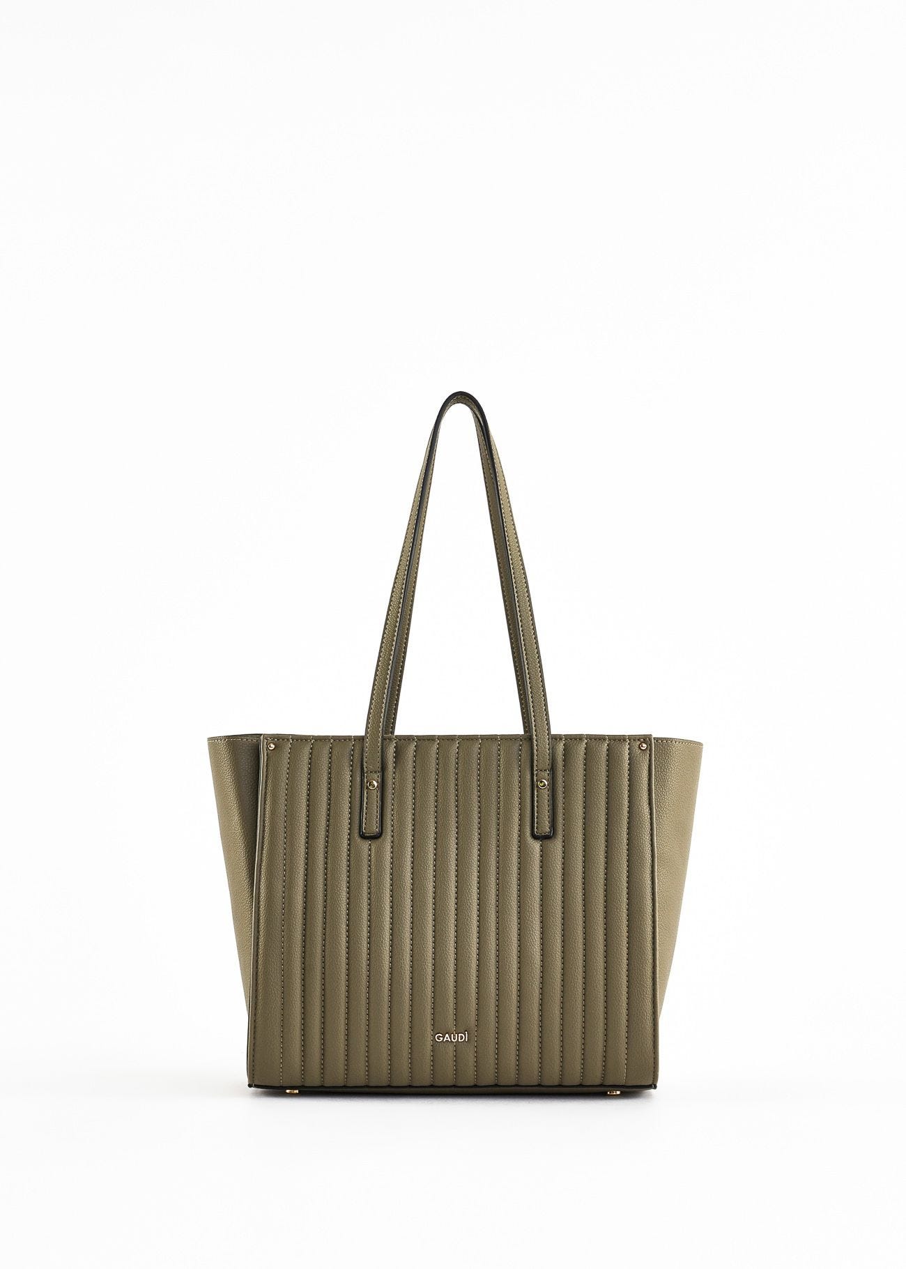 Pleated quilted shopper bag
