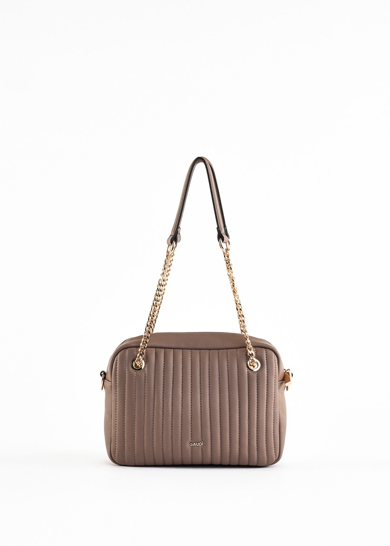 Shoulder bag in simil pelle plissé