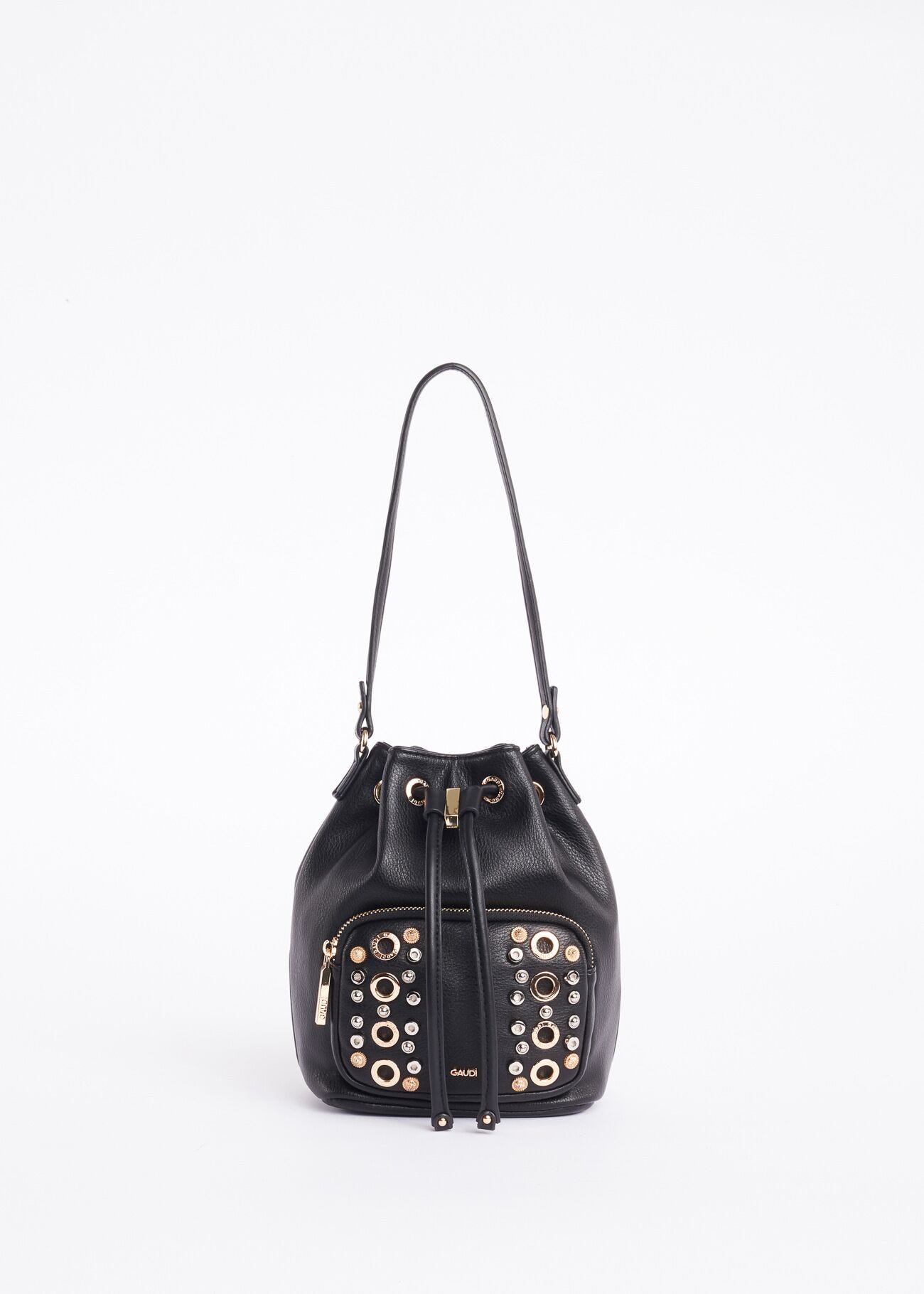 Studded bucket bag