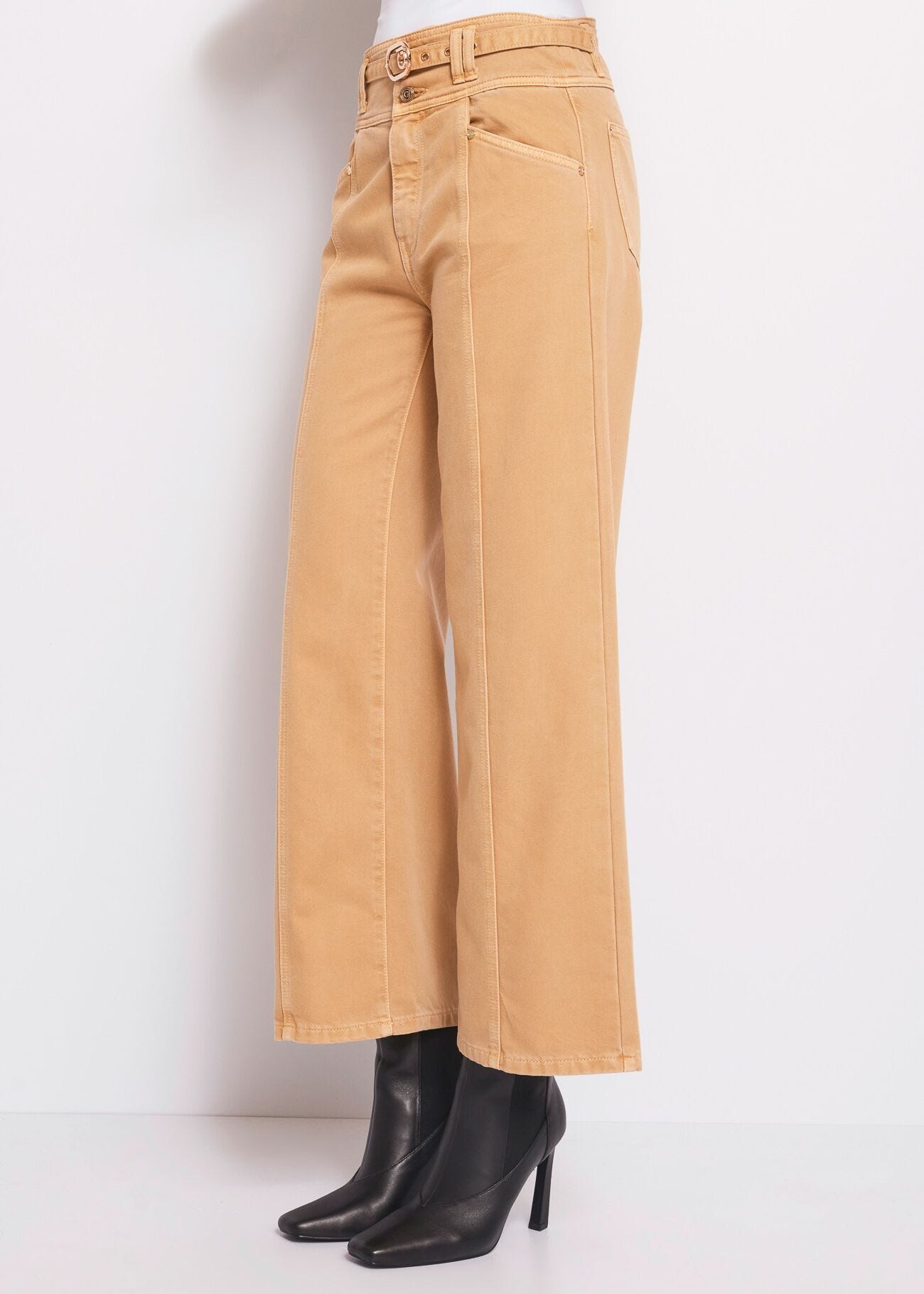 Pantalon cropped à jambe large