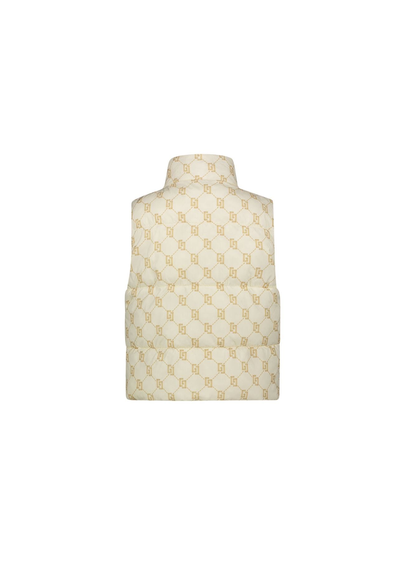 Padded vest in printed nylon