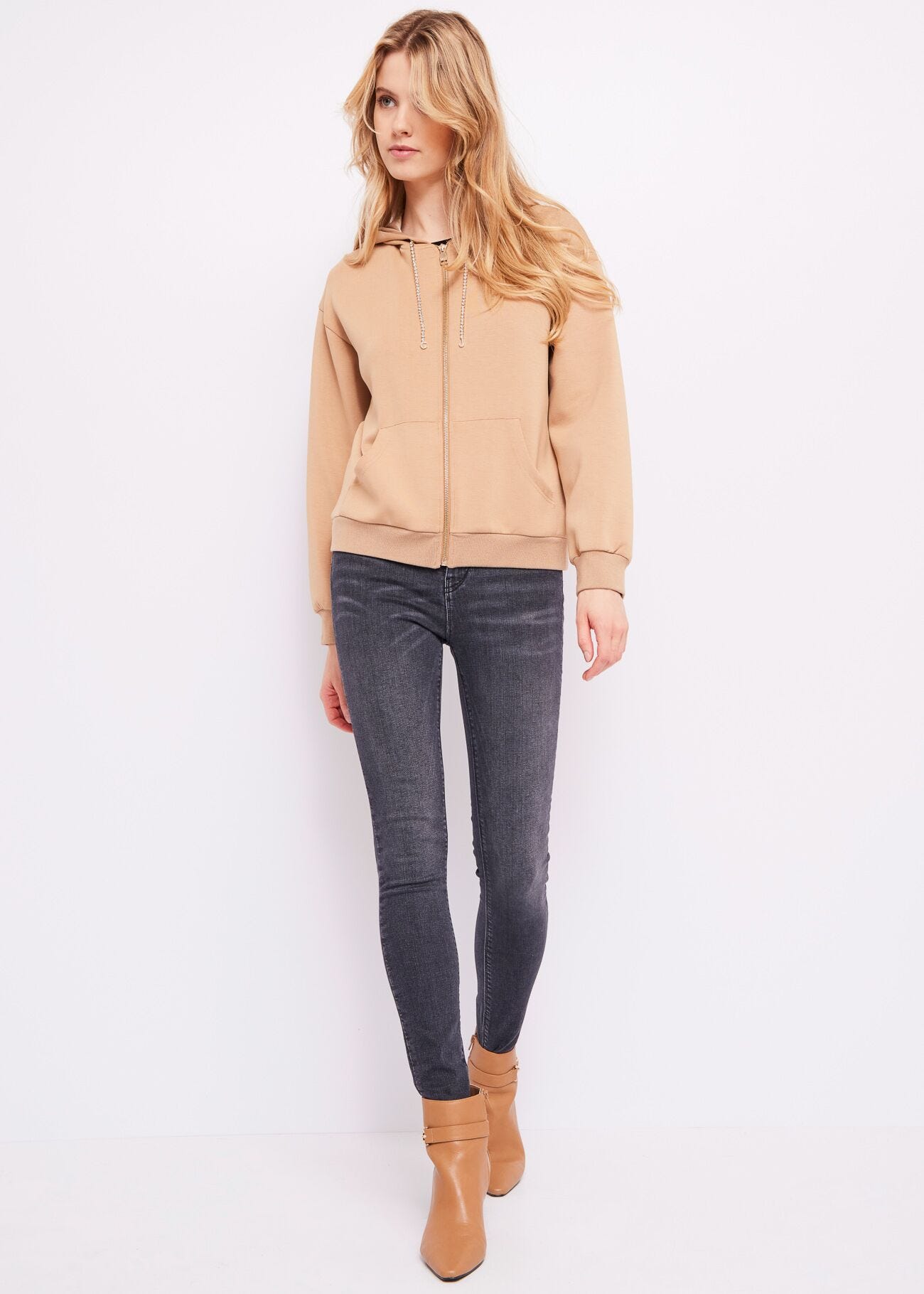 Felpa con cappuccio e zip