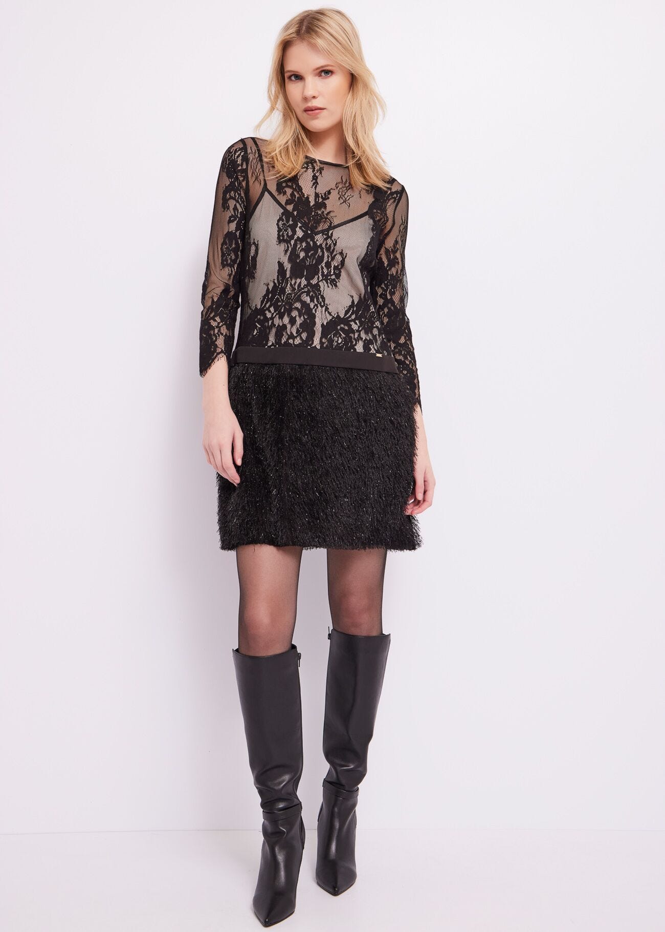 Abito mini in pizzo