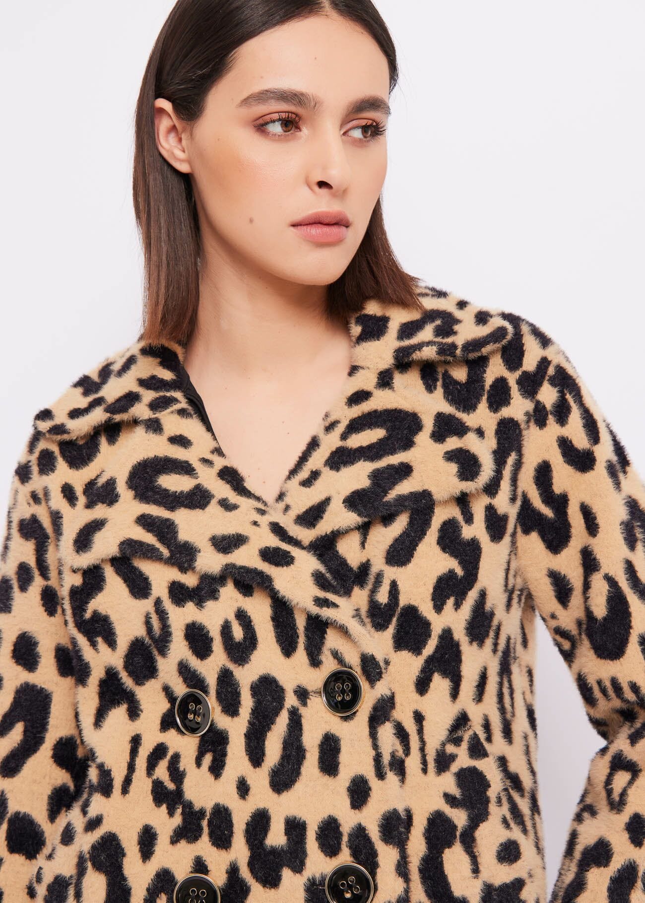 Animal-print coat