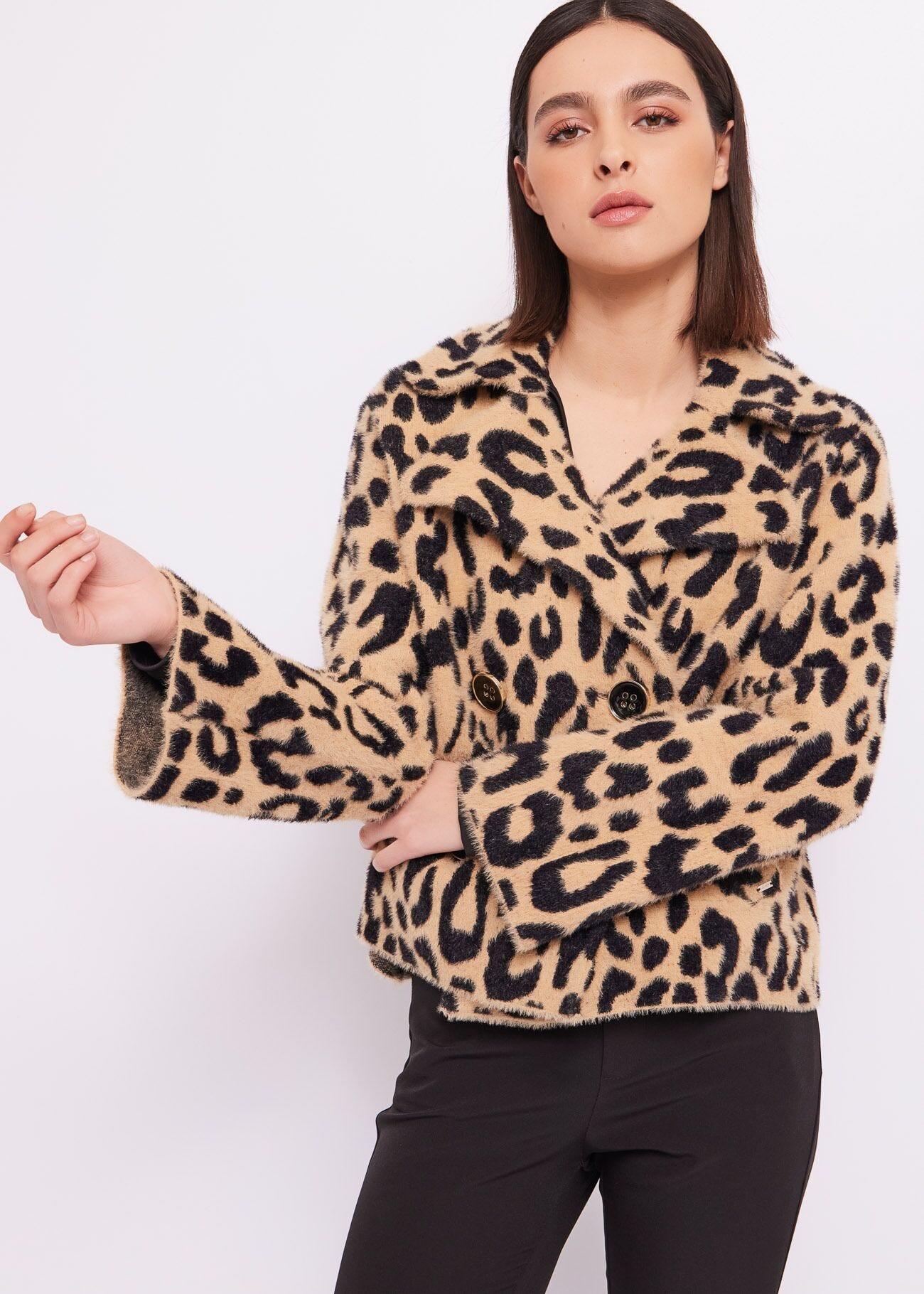 Animal-print coat
