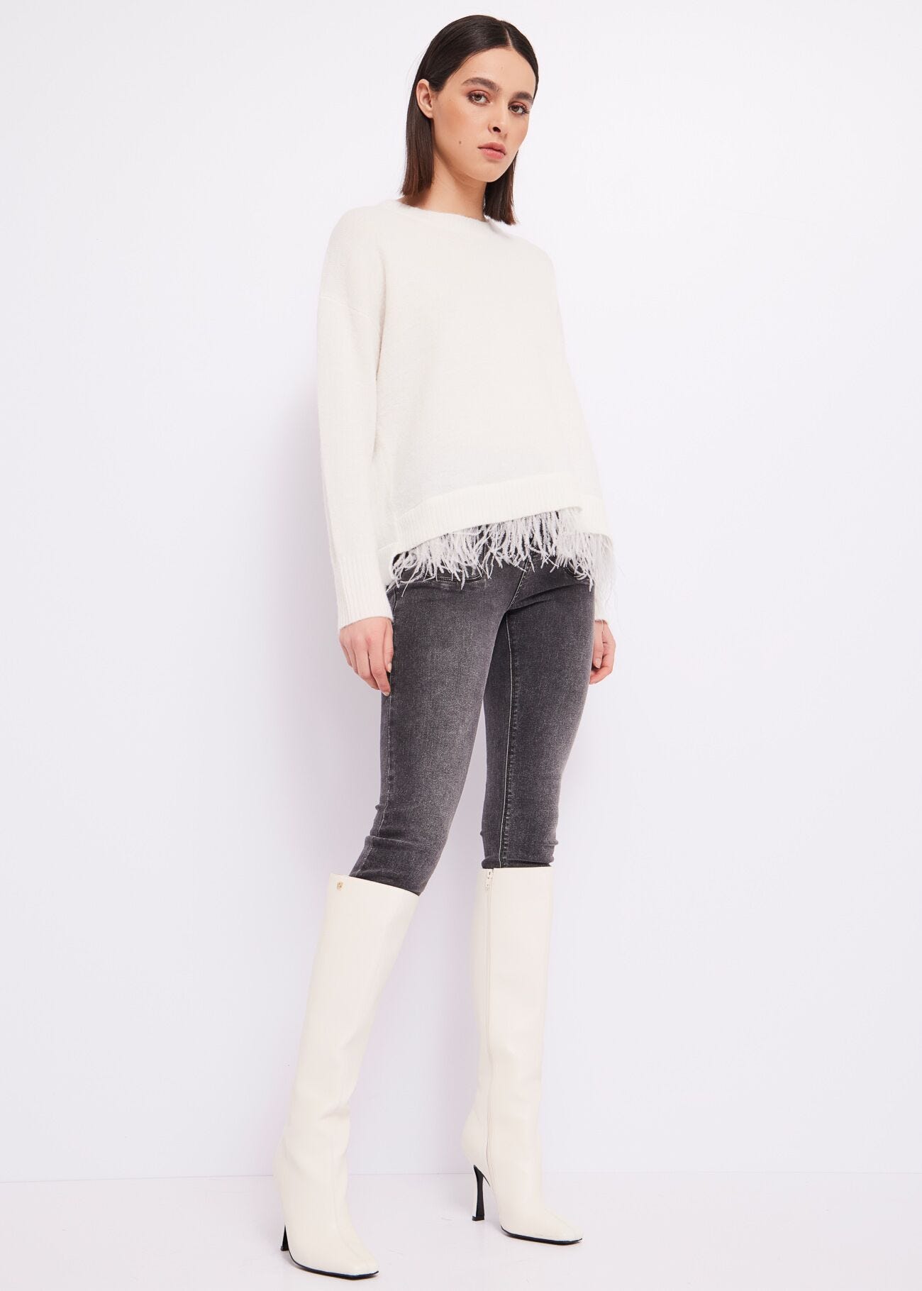 Pull en laine et mohair mélangés