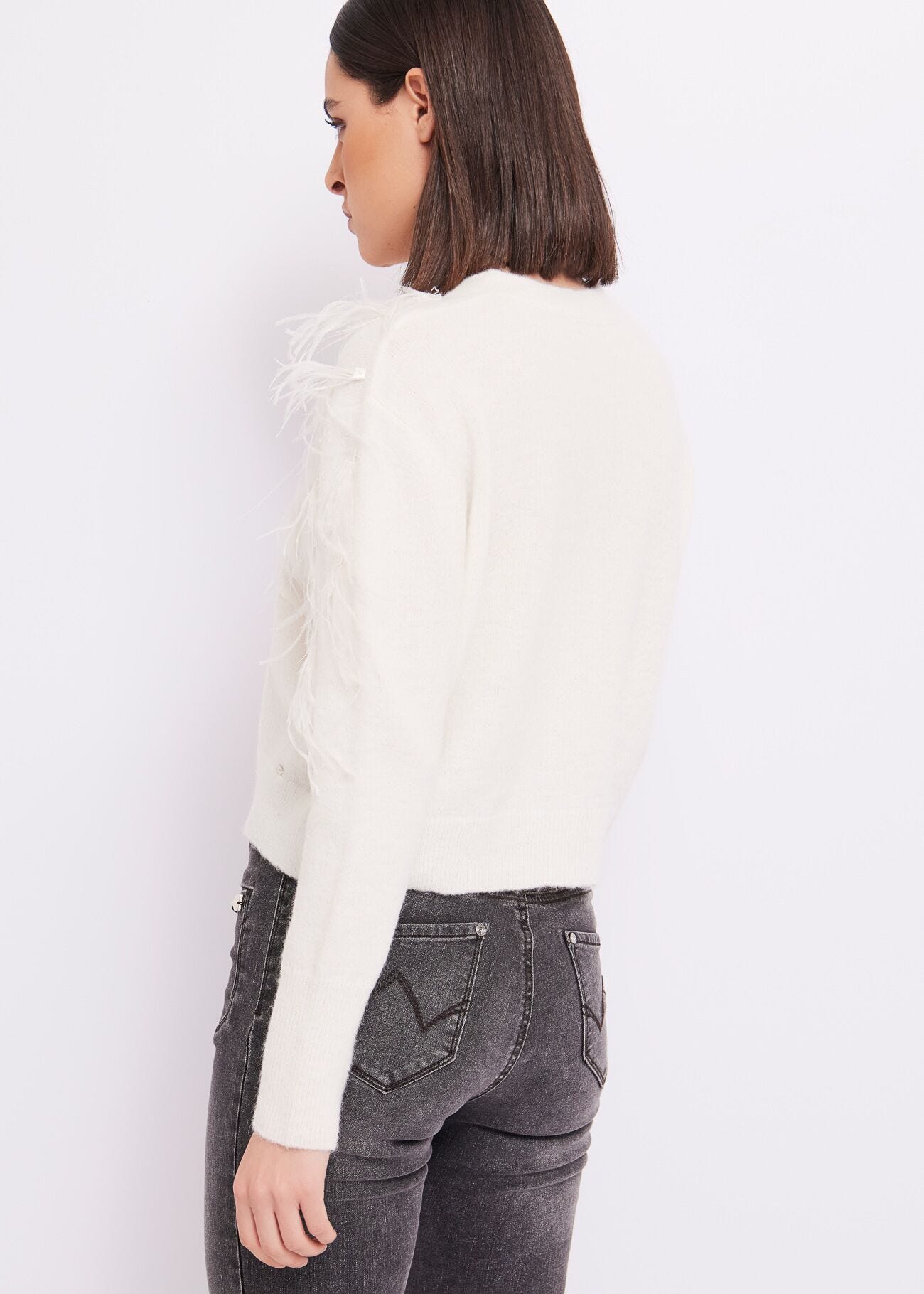 Cardigan in wool and mohair blend