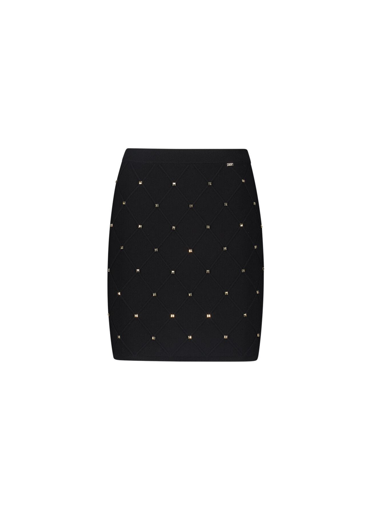 Knit miniskirt with studs