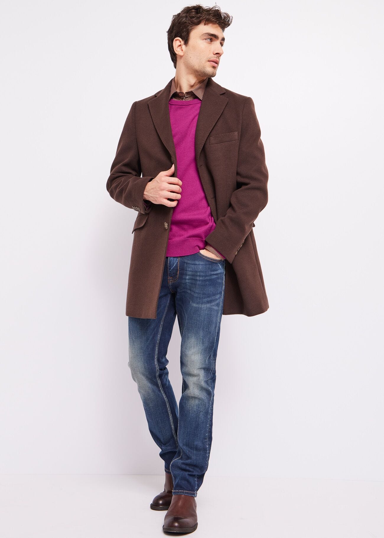 Slim-fit jeans with vintage-wash finish