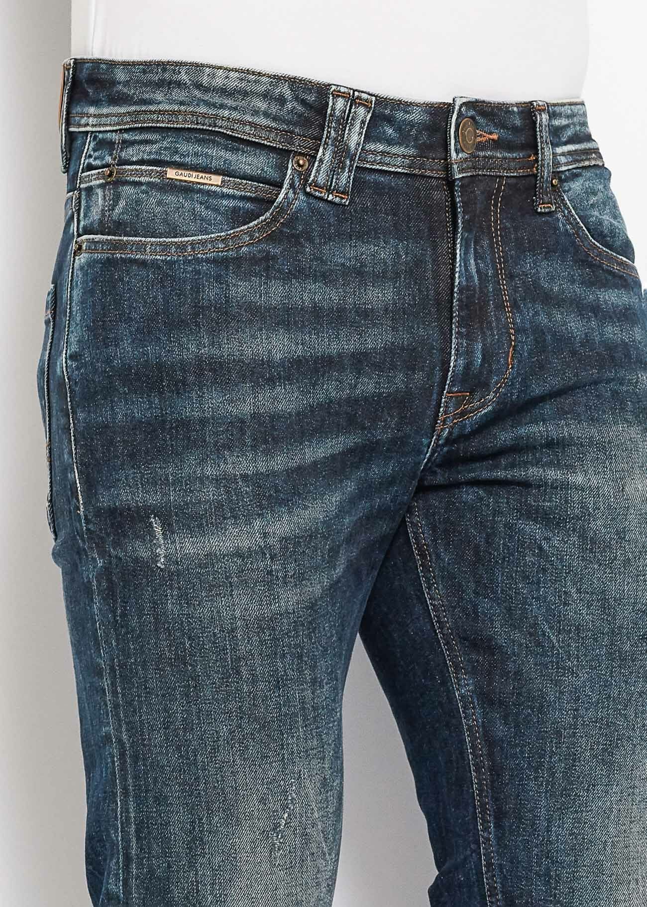 Slim-fit jeans with vintage-wash finish