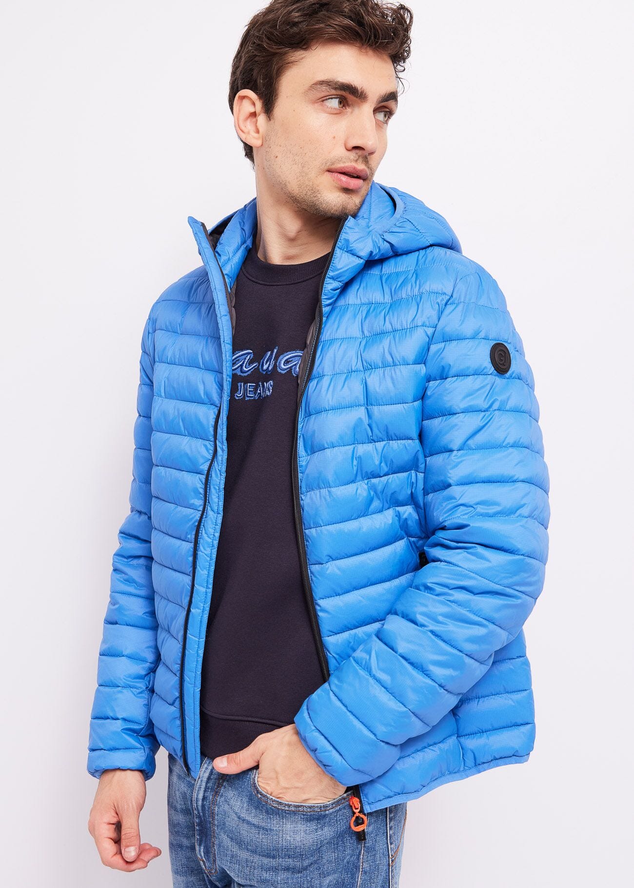 Quilted nylon down jacket