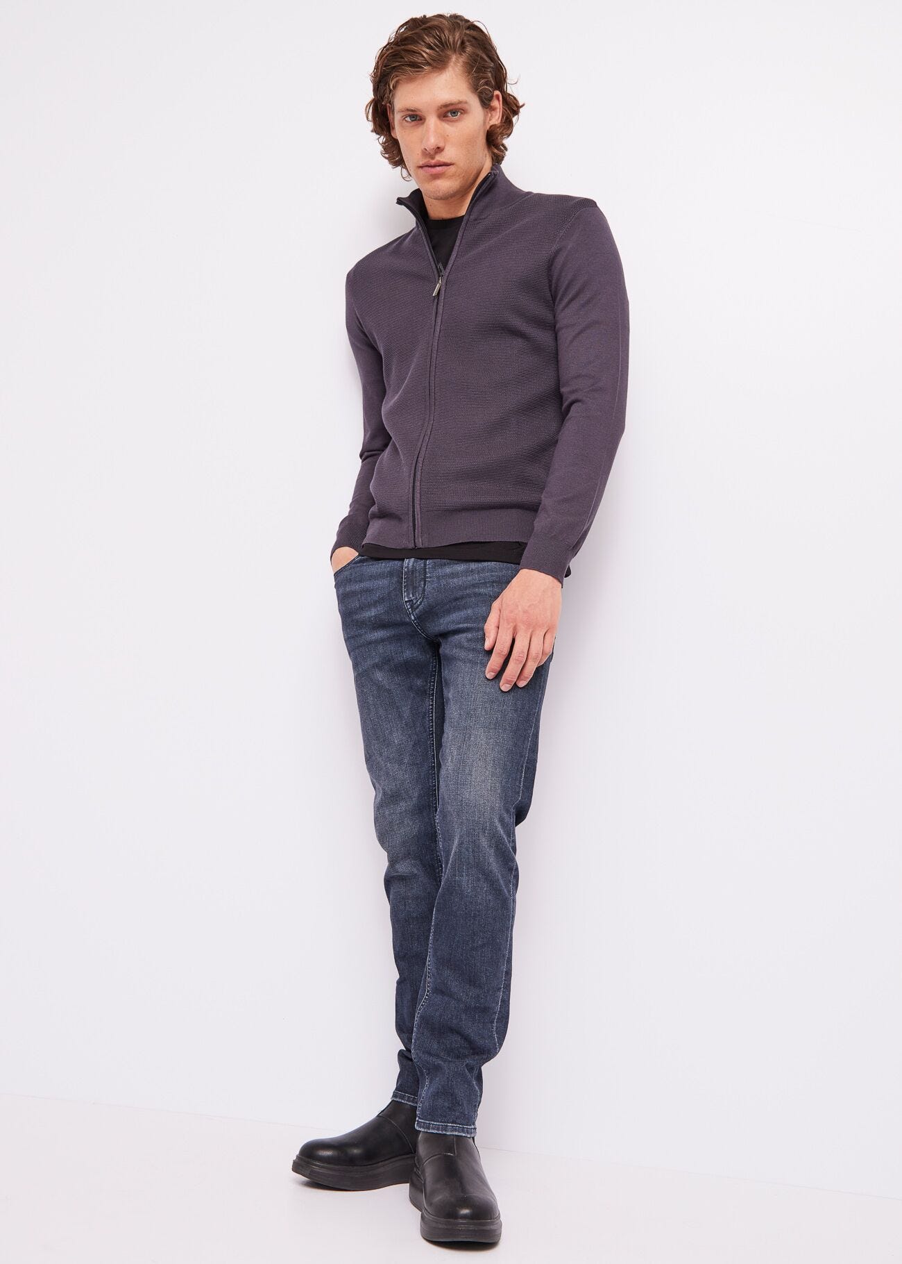 Cardigan with zip