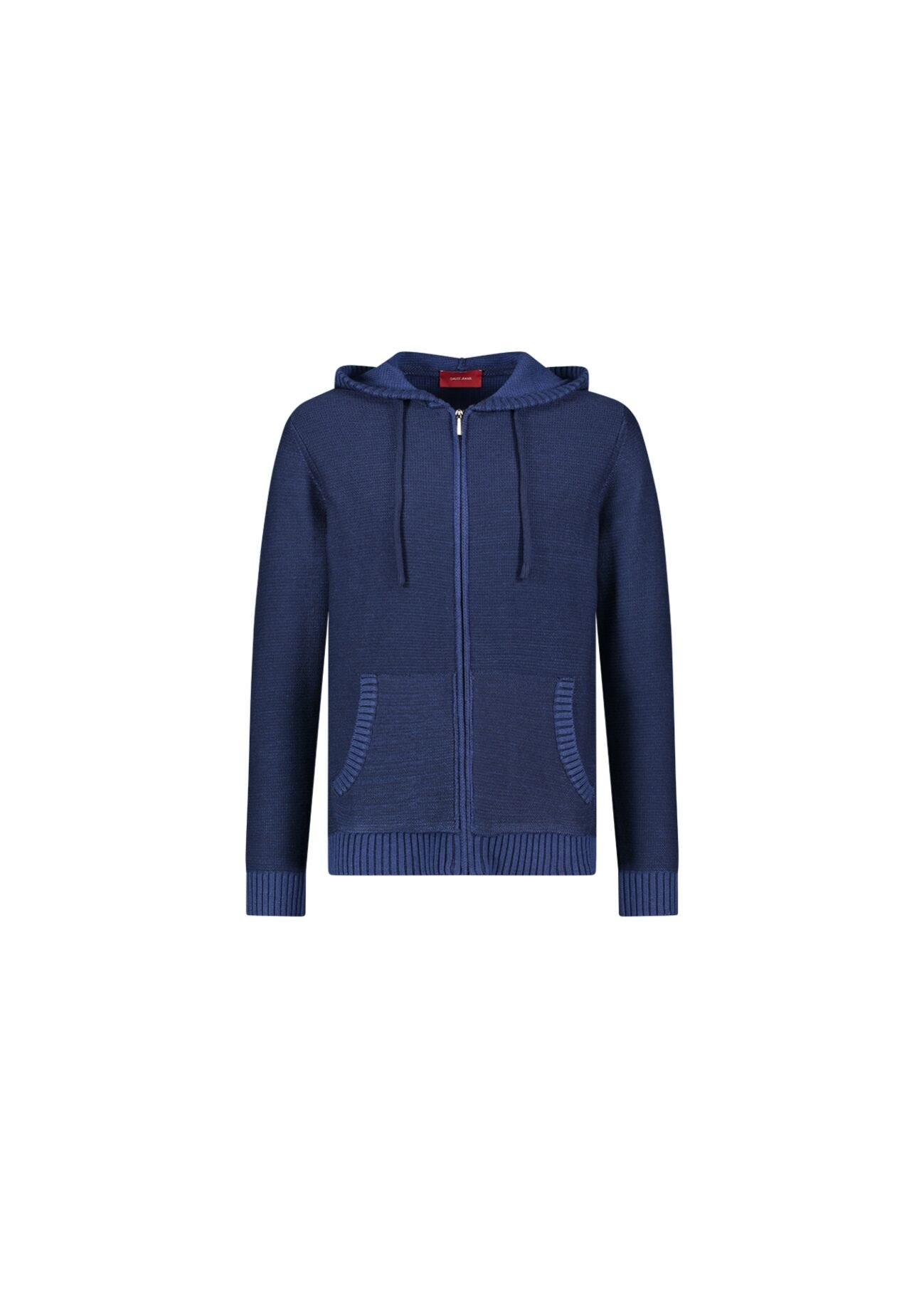 Hooded cardigan with zip