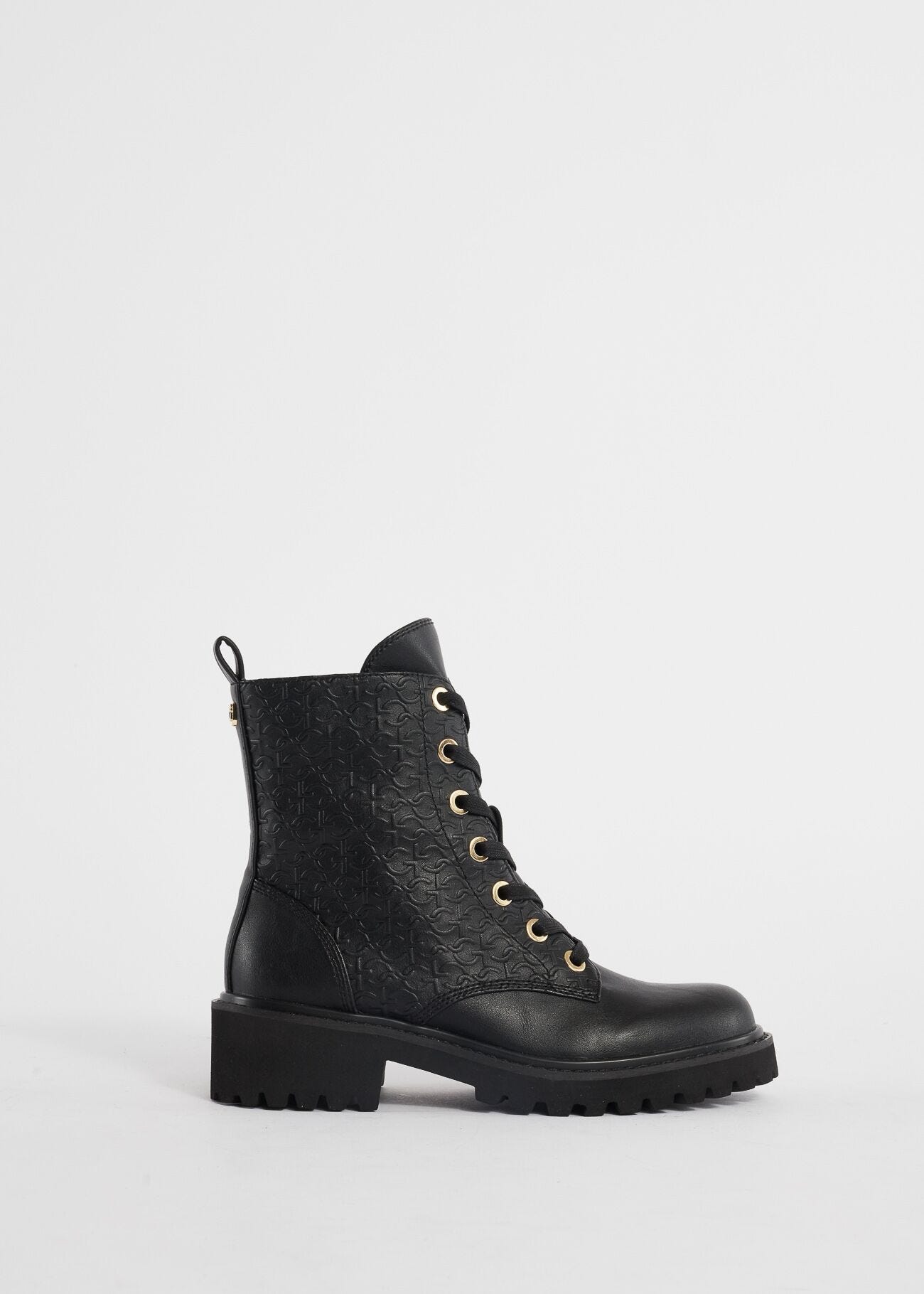 Combat boots with logo