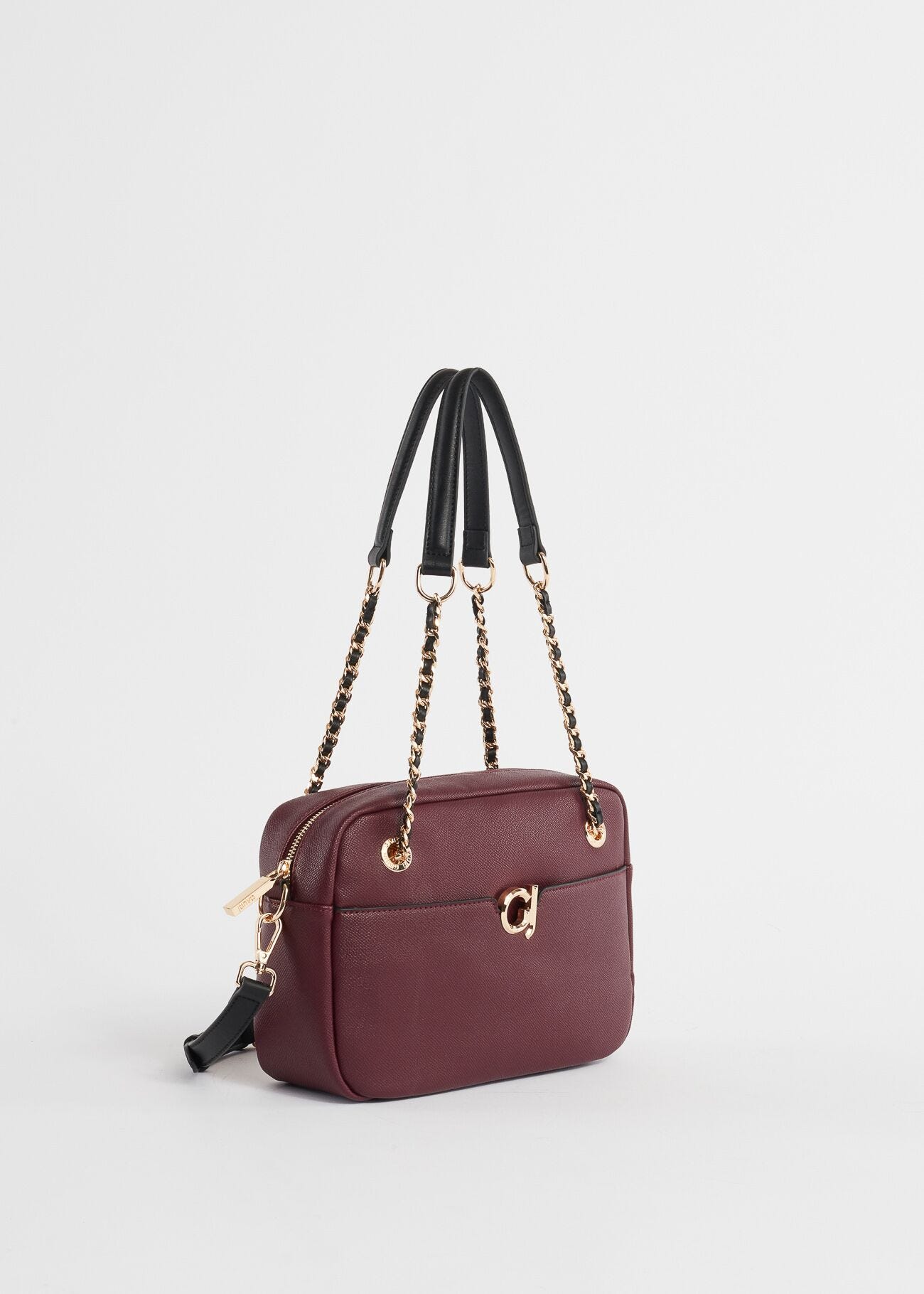 Faux-leather shoulder bag