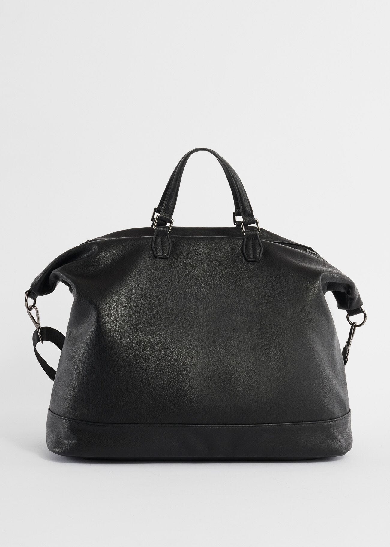 Faux-leather duffel bag