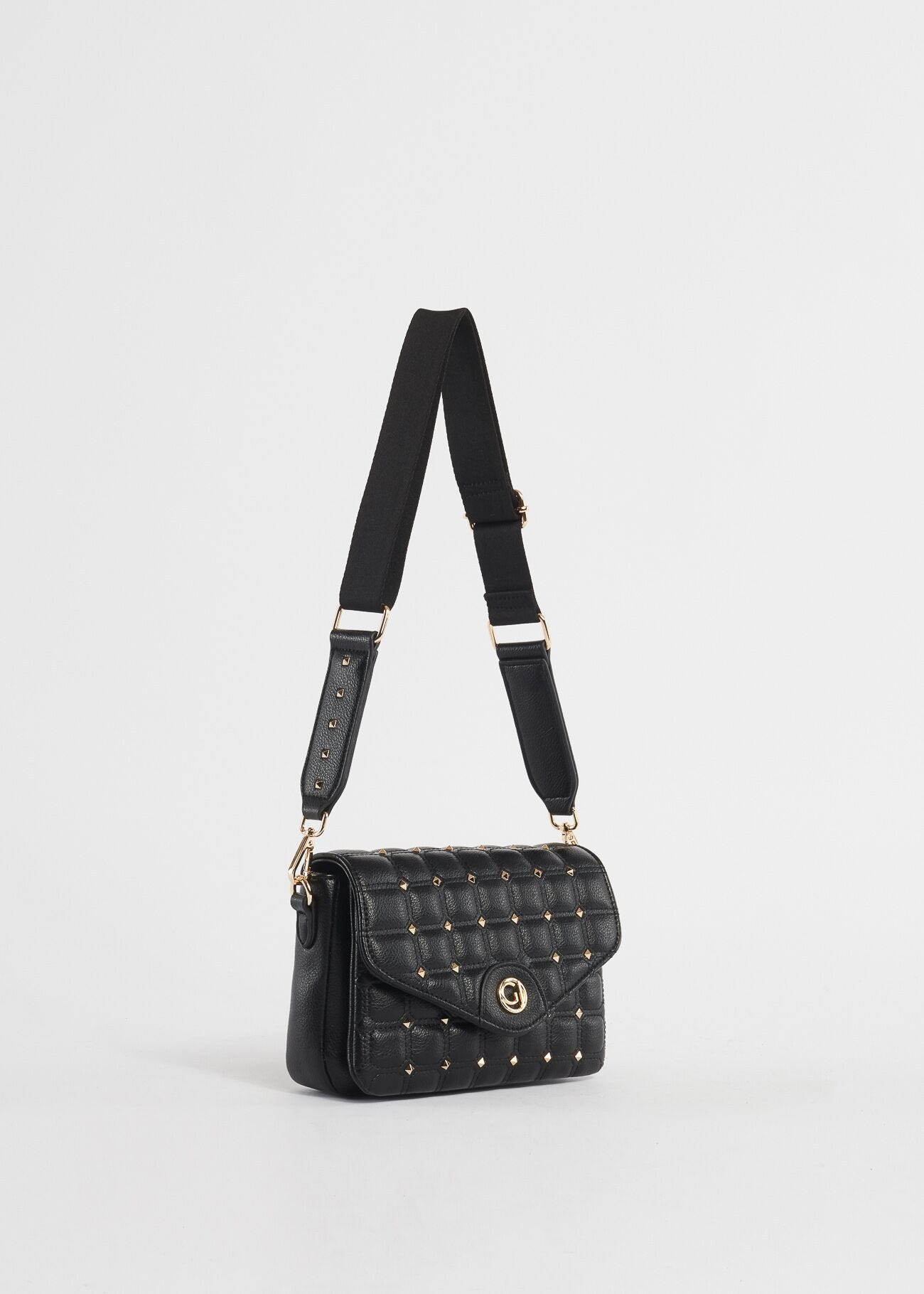 Sac à bandoulière matelassé avec clous