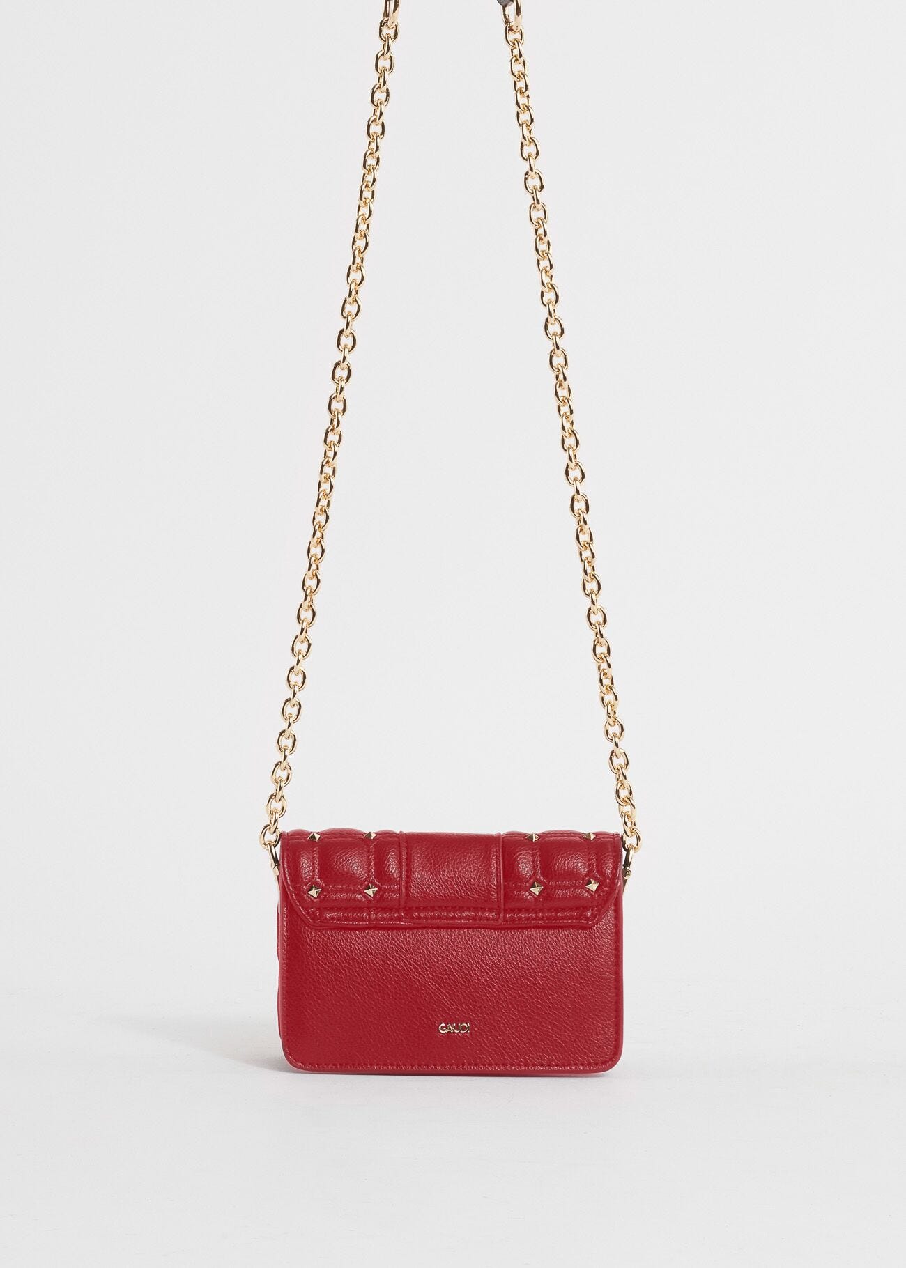 Quilted mini crossbody bag with studs