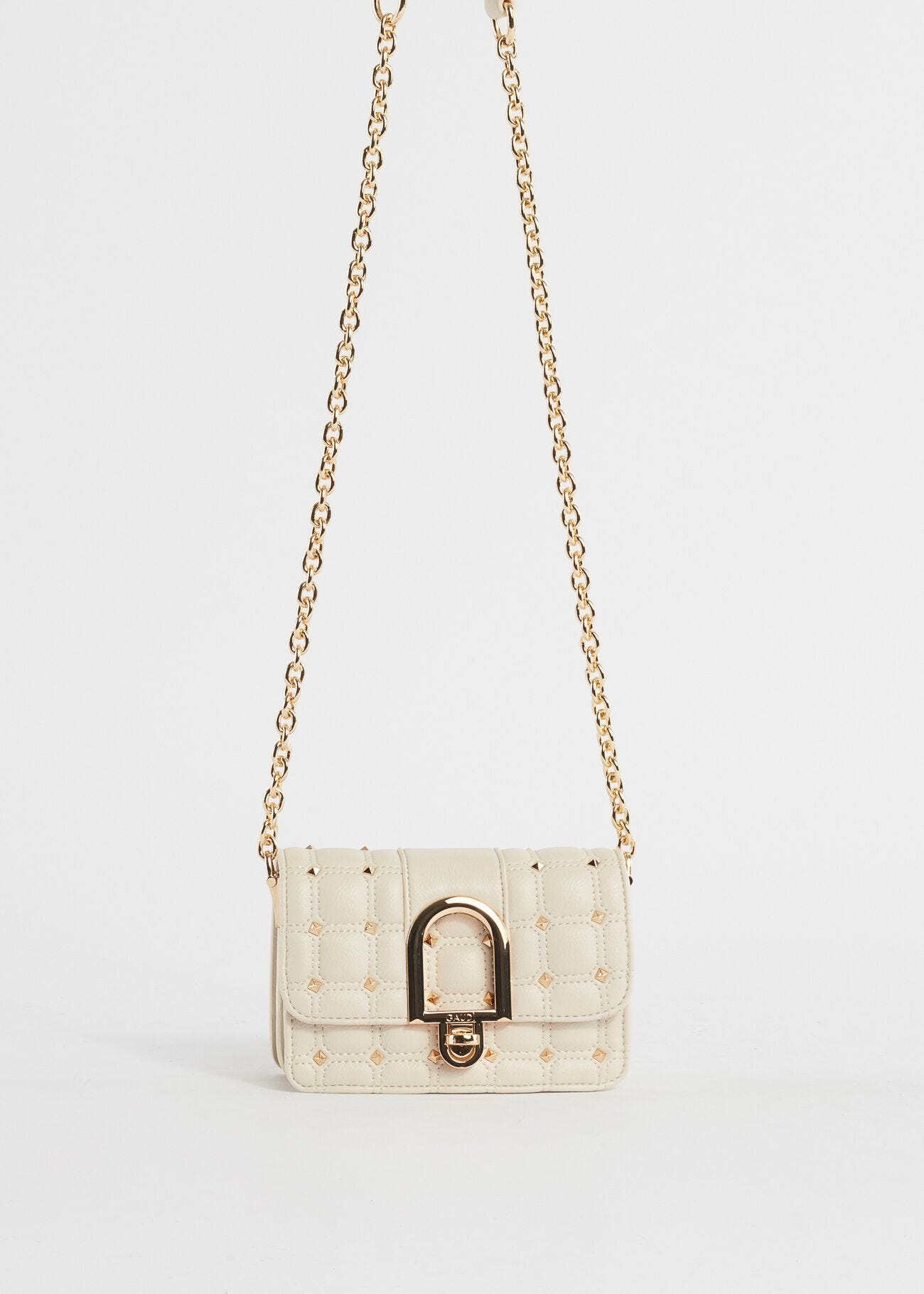 Mini crossbody matelassé con borchie