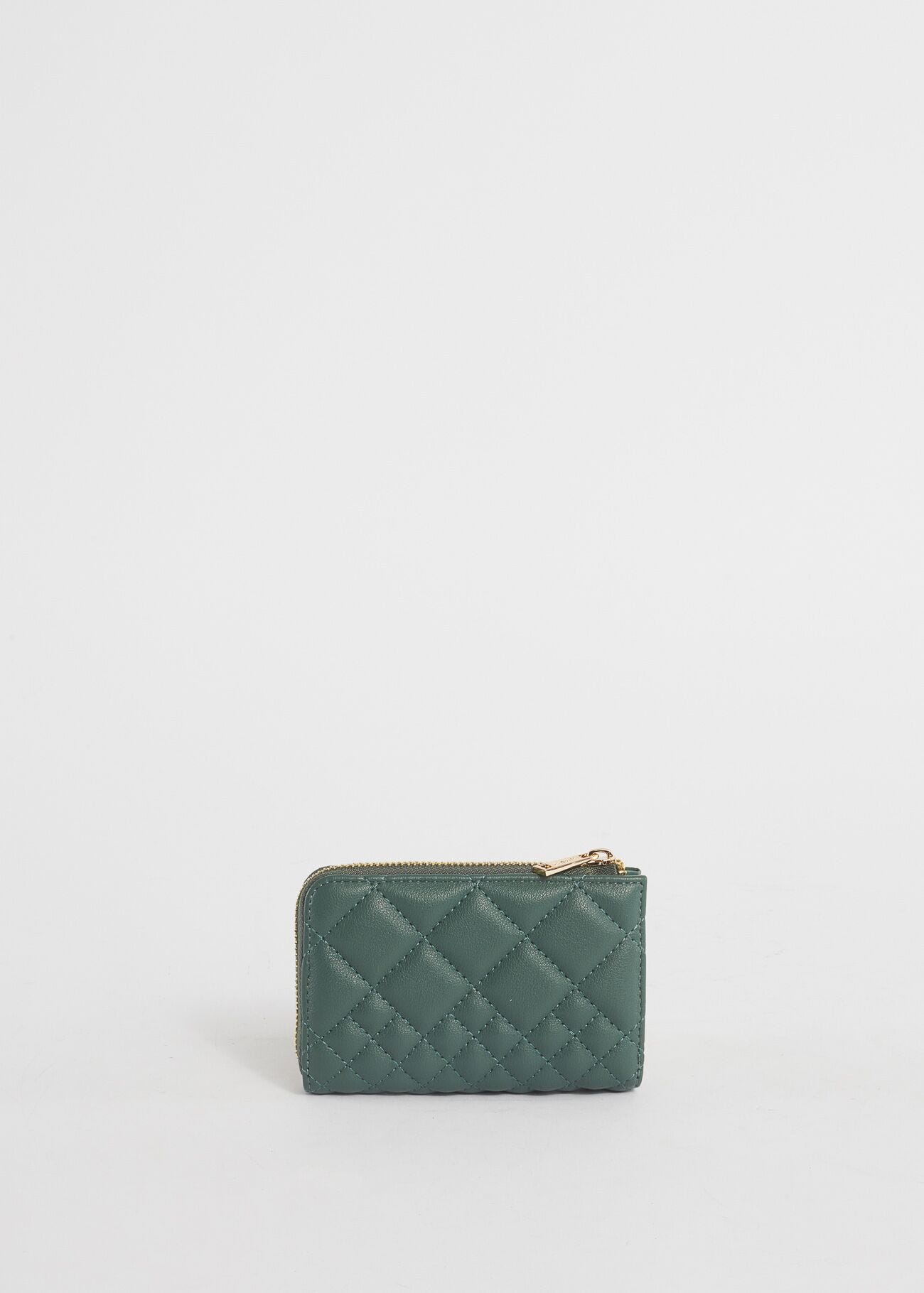 Quilted zip-around mini wallet