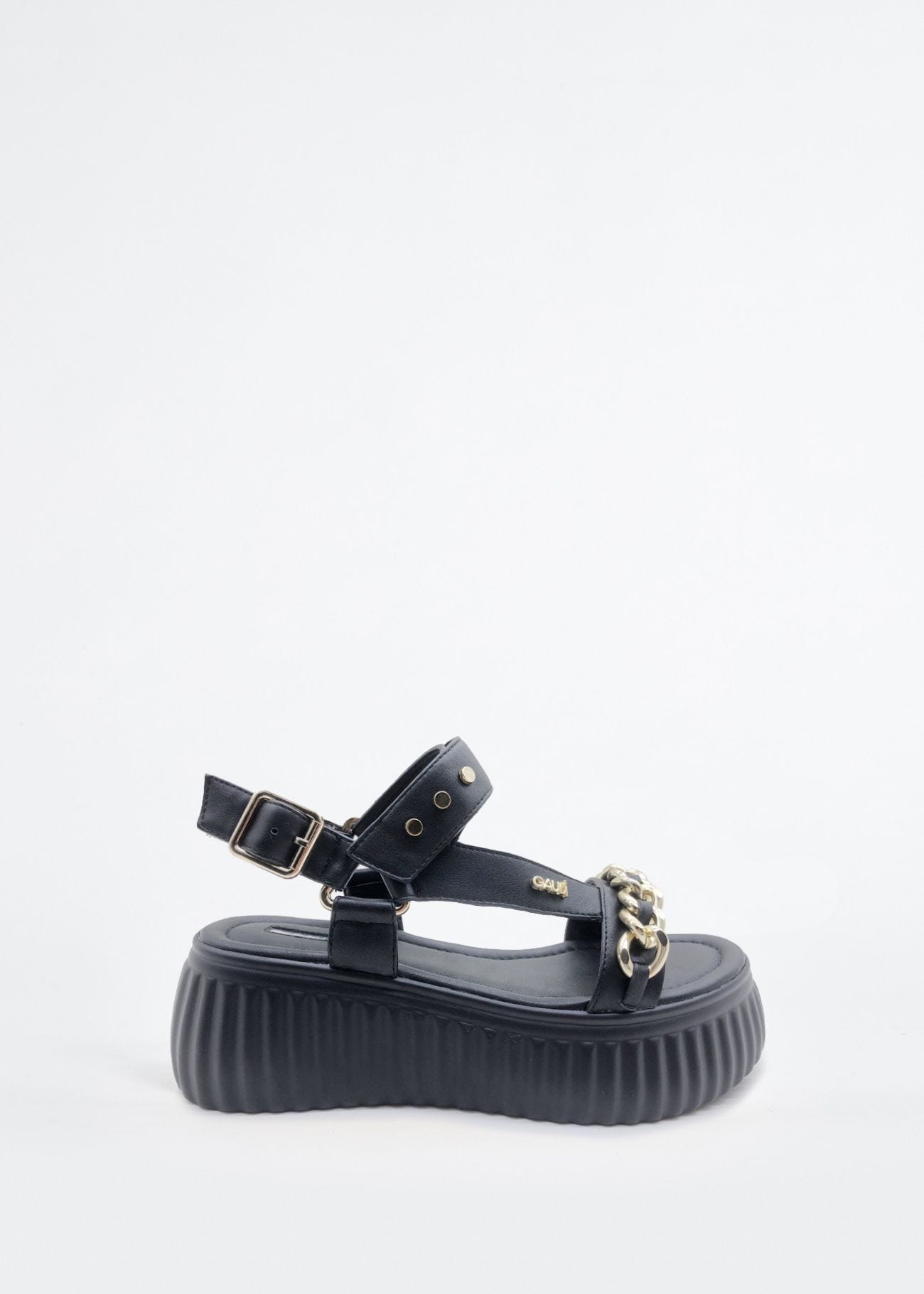 Faux-leather platform sandals