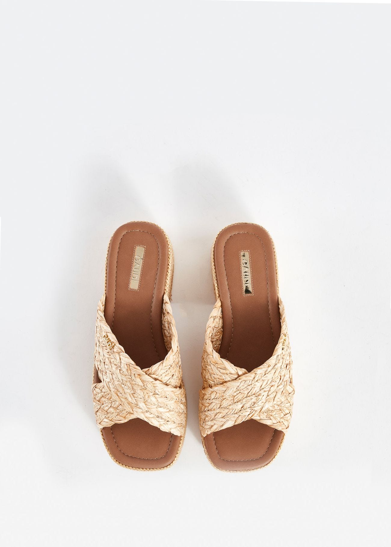 Braided raffia sandals
