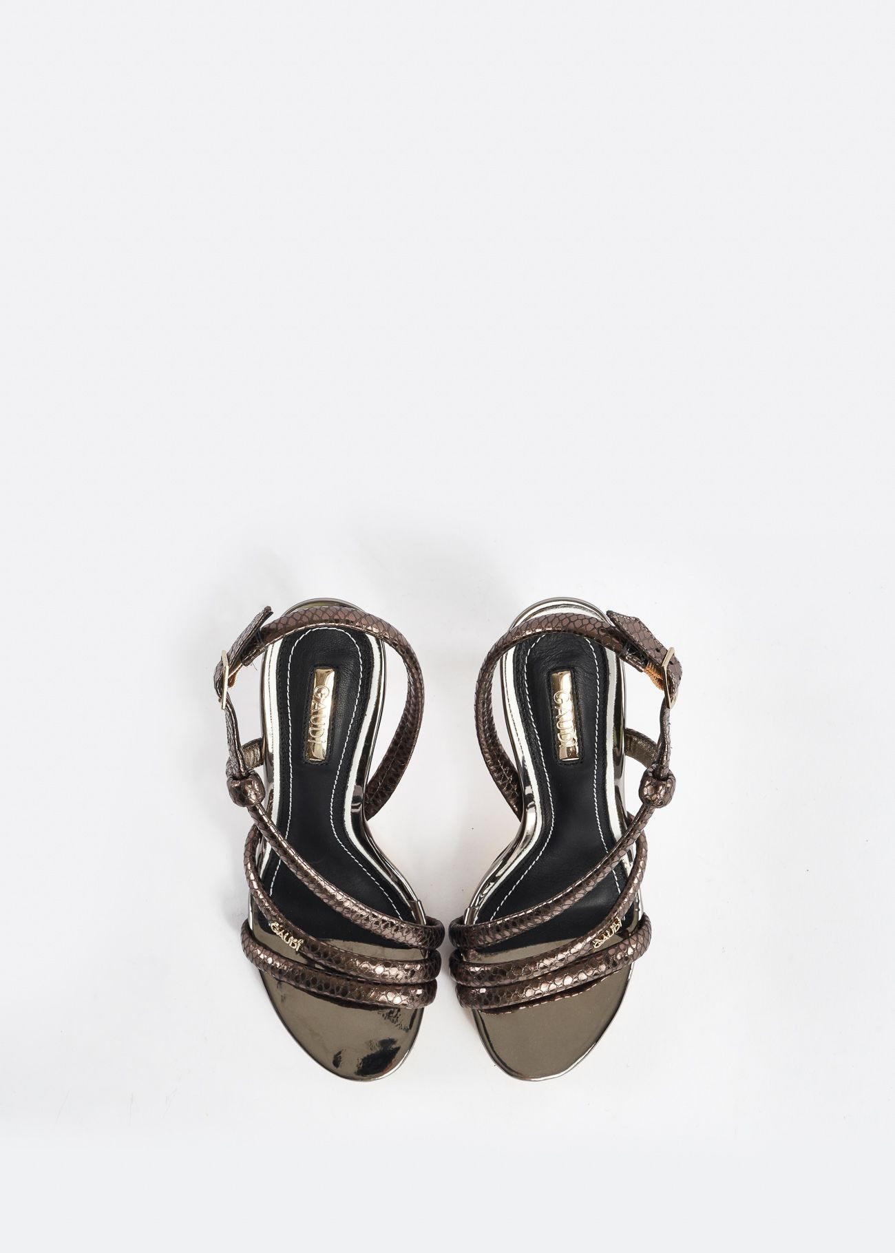 Python-print leather sandals