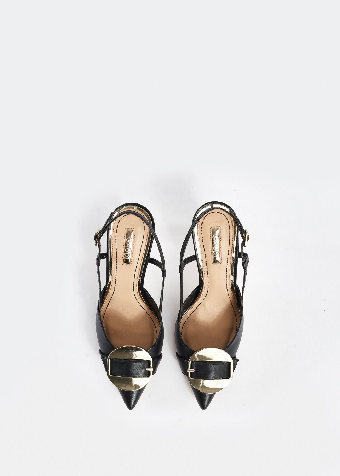 Nappa leather slingbacks with buckle