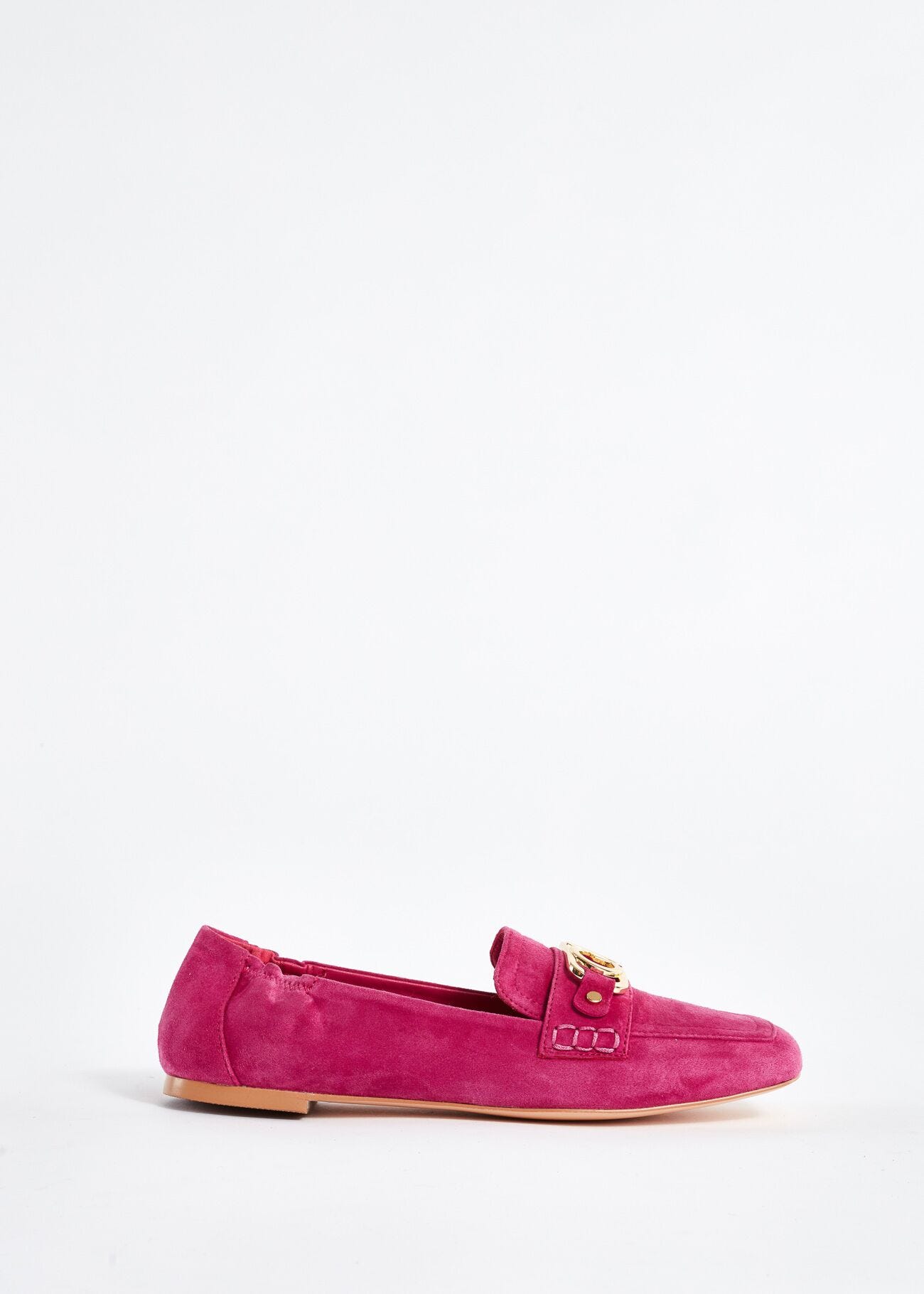 Suede loafers with logo