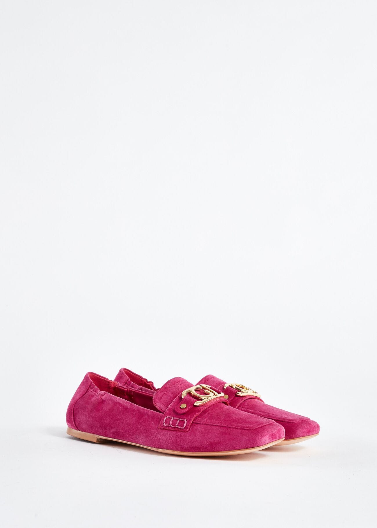 Suede loafers with logo