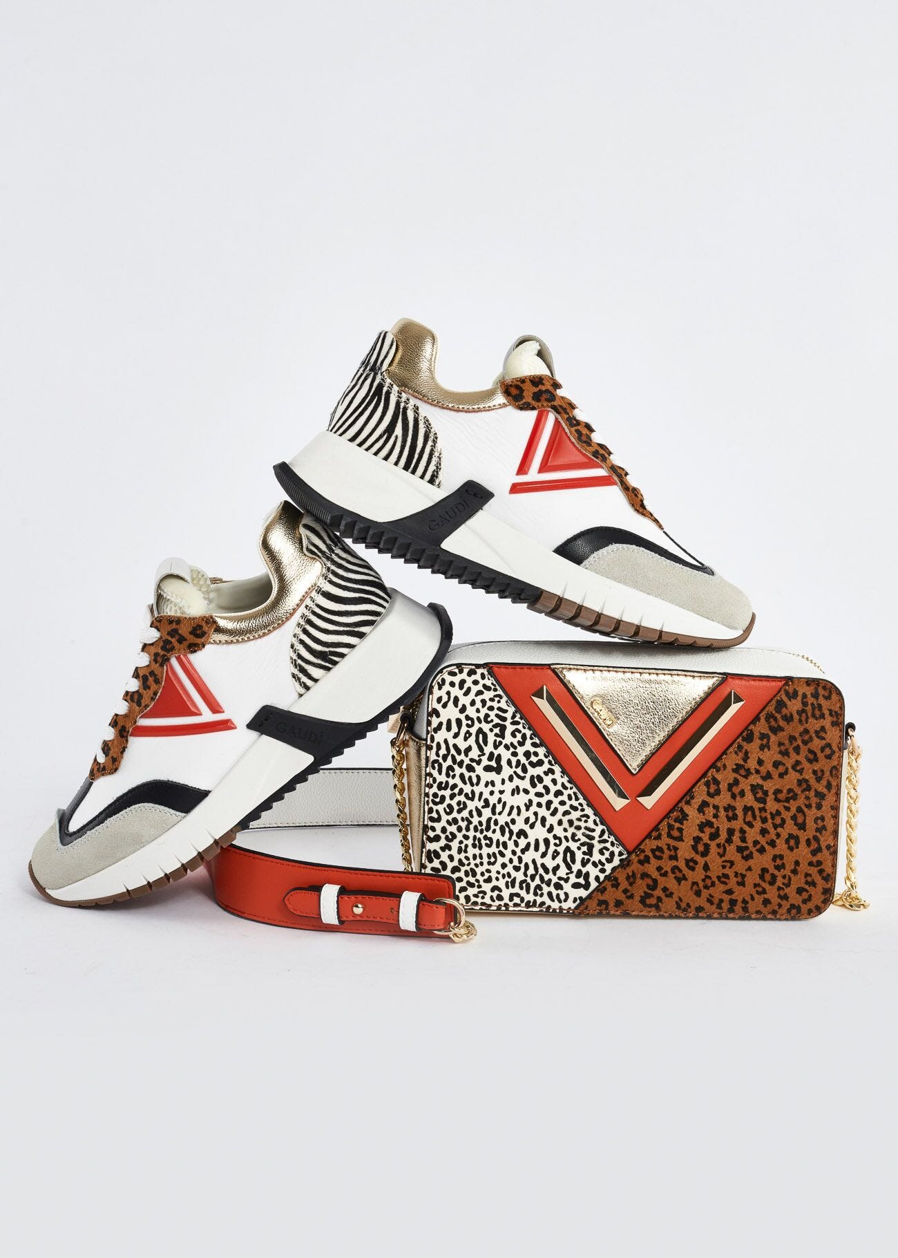 Sneaker running con motivo animalier