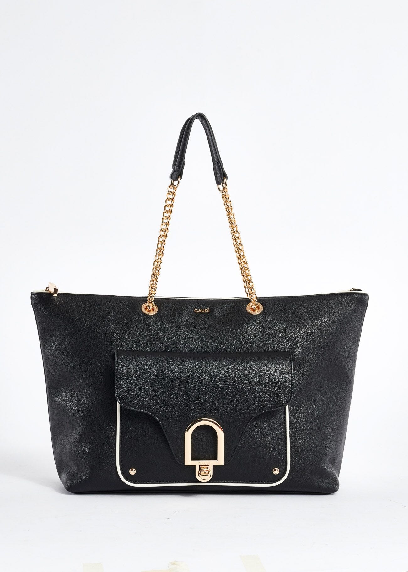 Faux-leather shoulder bag