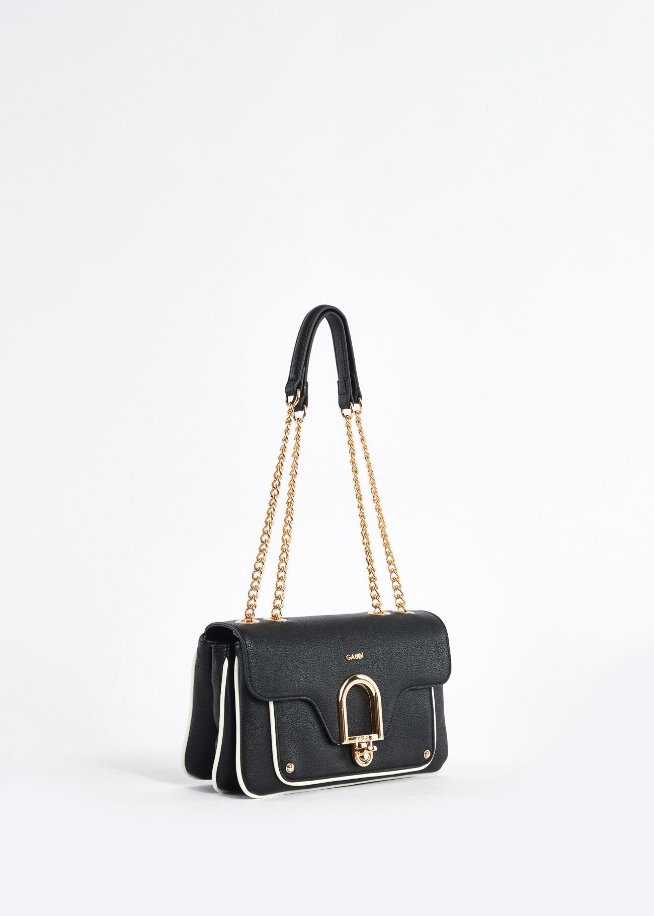 Faux-leather shoulder bag