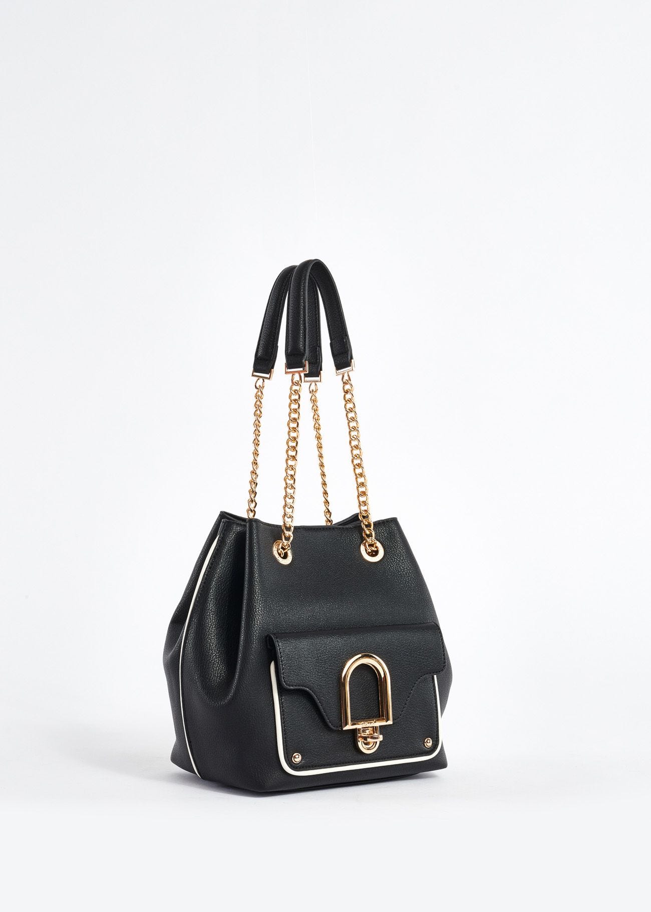 Faux-leather bucket bag