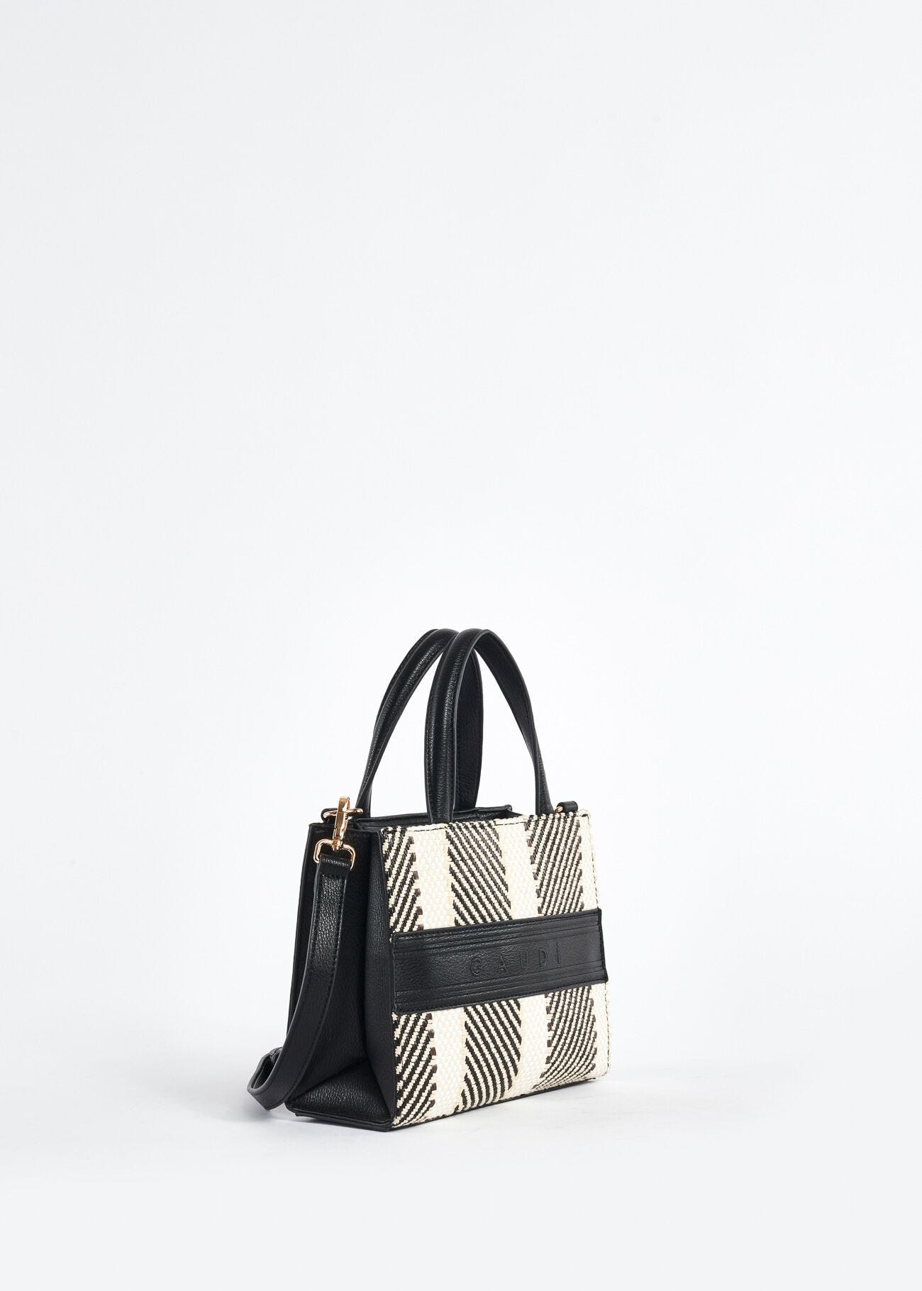 Mini shopping bag in rafia e similpelle