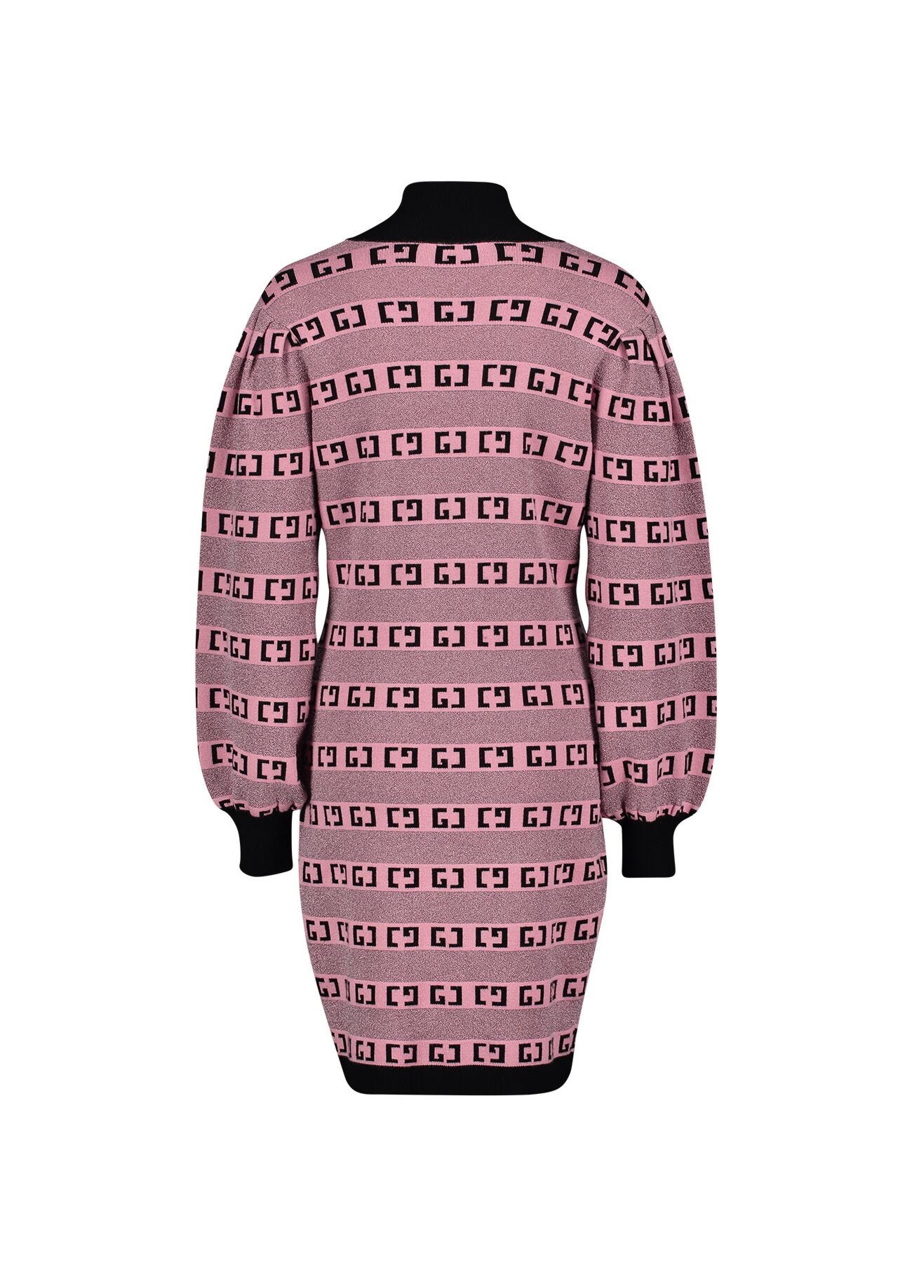 Pink dress with jacquard logo