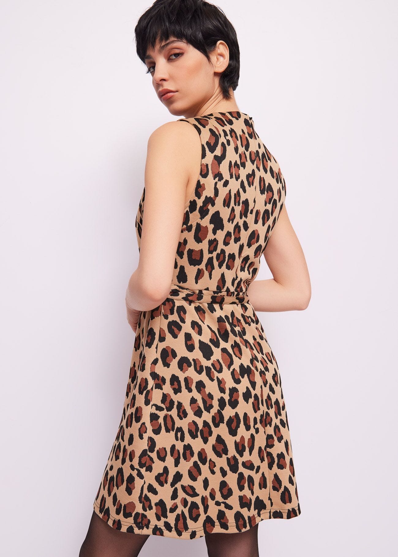 Animalprint jacquard dress