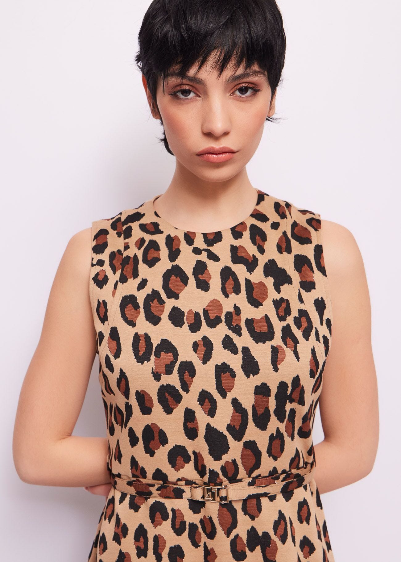 Animalprint jacquard dress