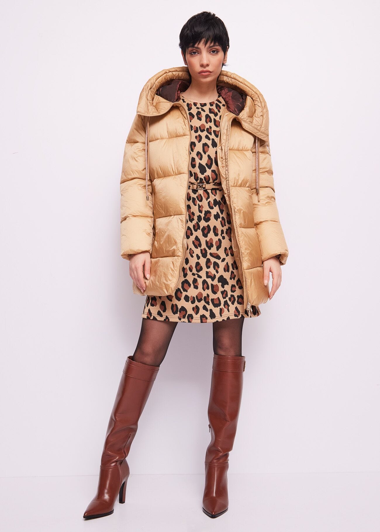 Animalprint jacquard dress