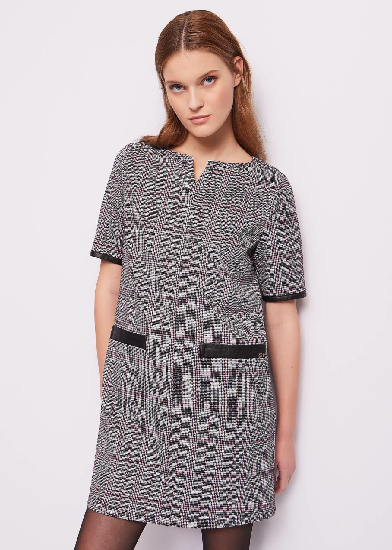 Jacquard check dress