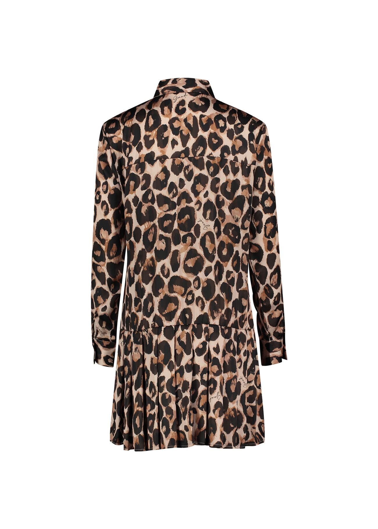 Animalprint satin shirt dress