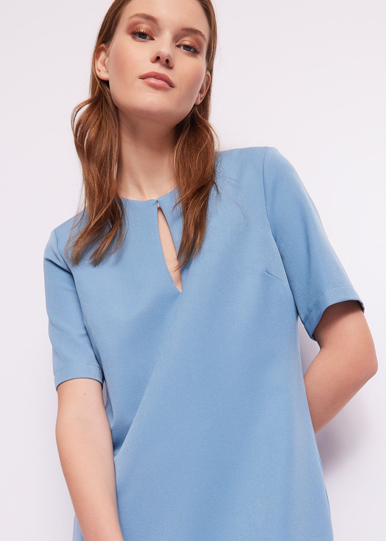Light blue stretch mini dress