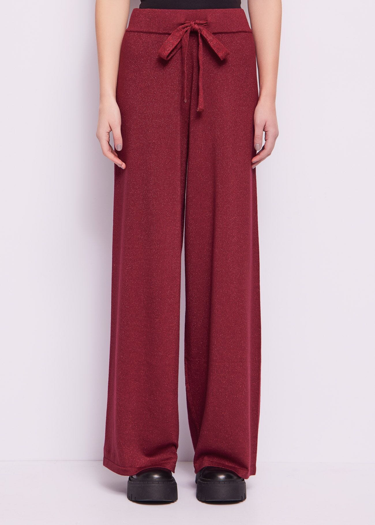 Lurex knit trousers